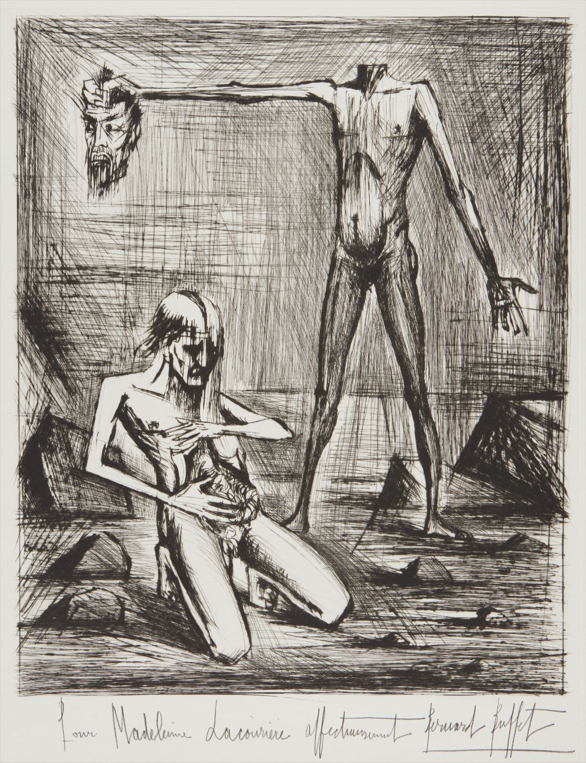 Bernard Buffet — L’Enfer – tête (Hell's Head), from L’Enfer de Dante (Dante's Inferno)