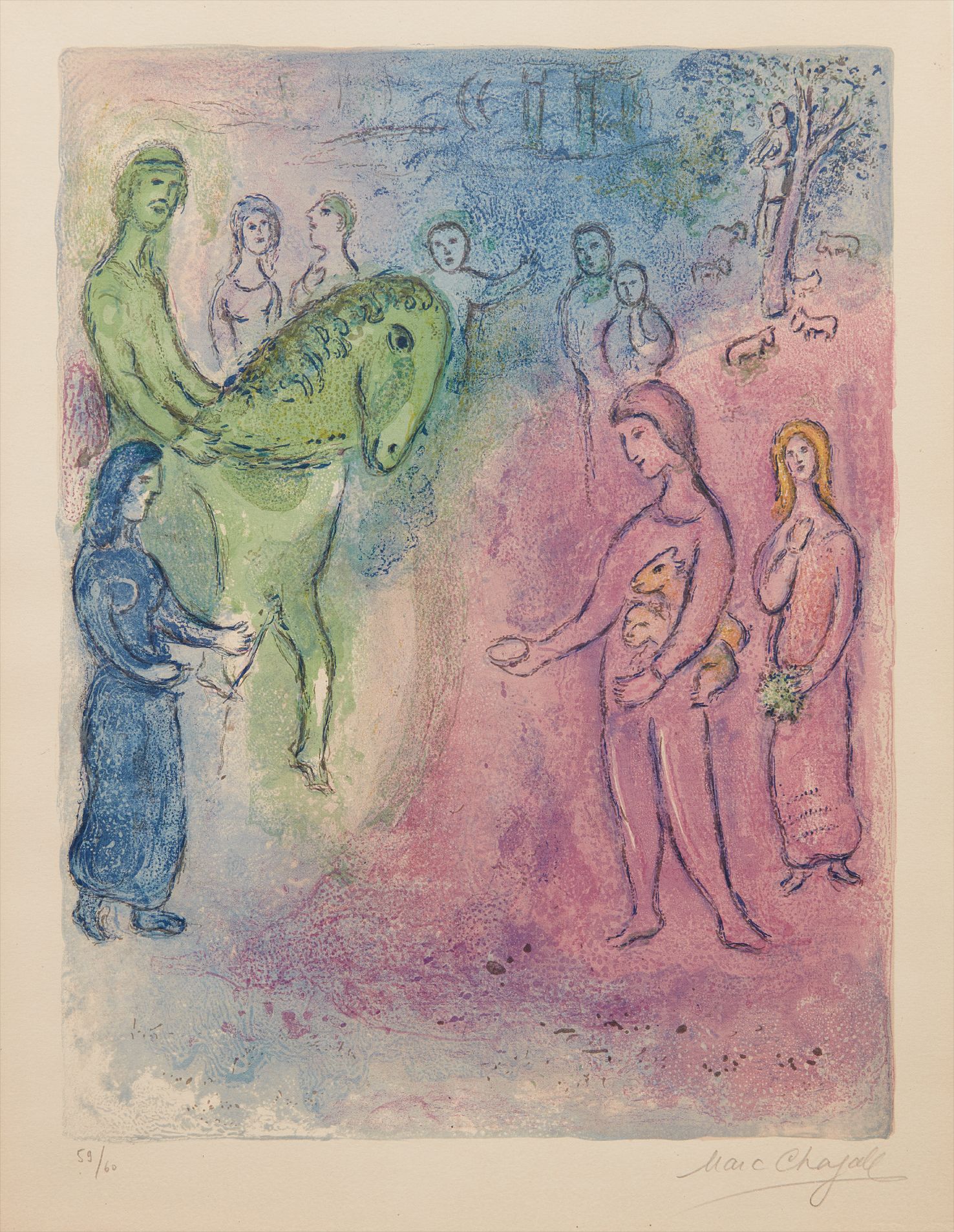 Marc Chagall — Arrivée de Dionysophane (The Arrival of Dionysophanes), from Daphnis and Chloé