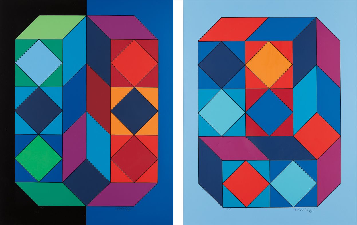 Victor Vasarely — VY-29-F; and VY-29-G, from XICO portfolio