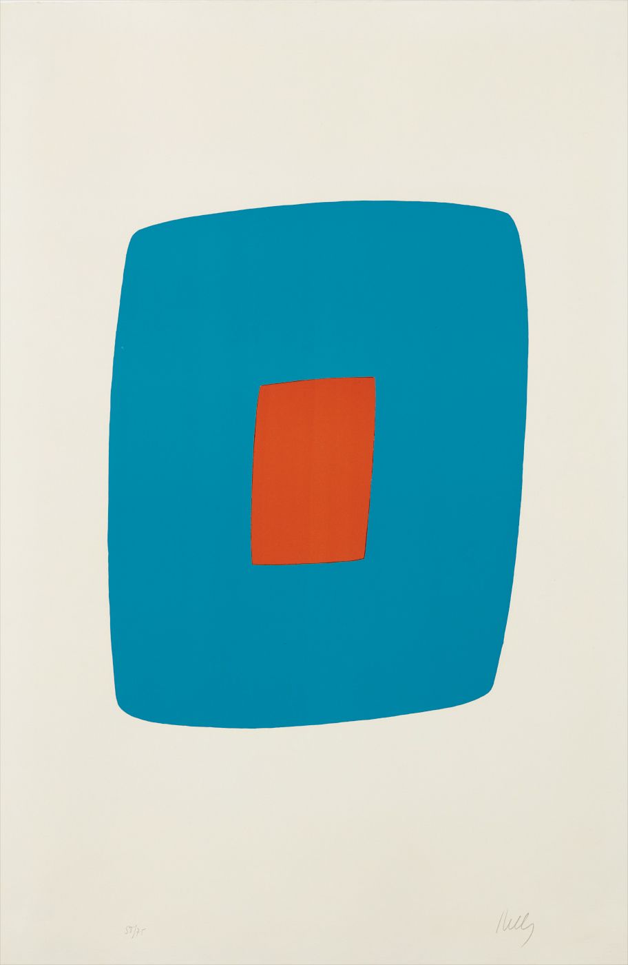 Ellsworth Kelly — Light Blue with Orange (Bleu Clair avec Orange),  from the Suite of Twenty-Seven Color Lithographs