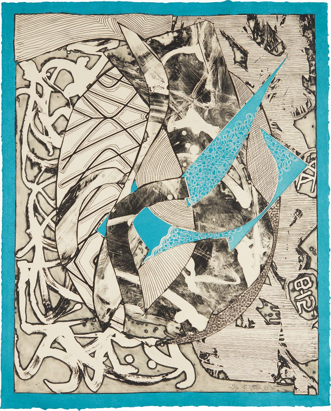 Frank Stella — Swan Engraving Blue, from Swan Engravings