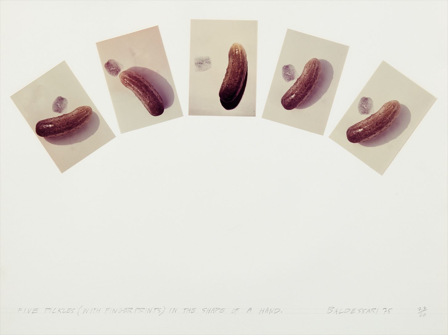John Baldessari — Five Pickles (With Fingerprints in the Shape of a Hand), from Artists & Photographers