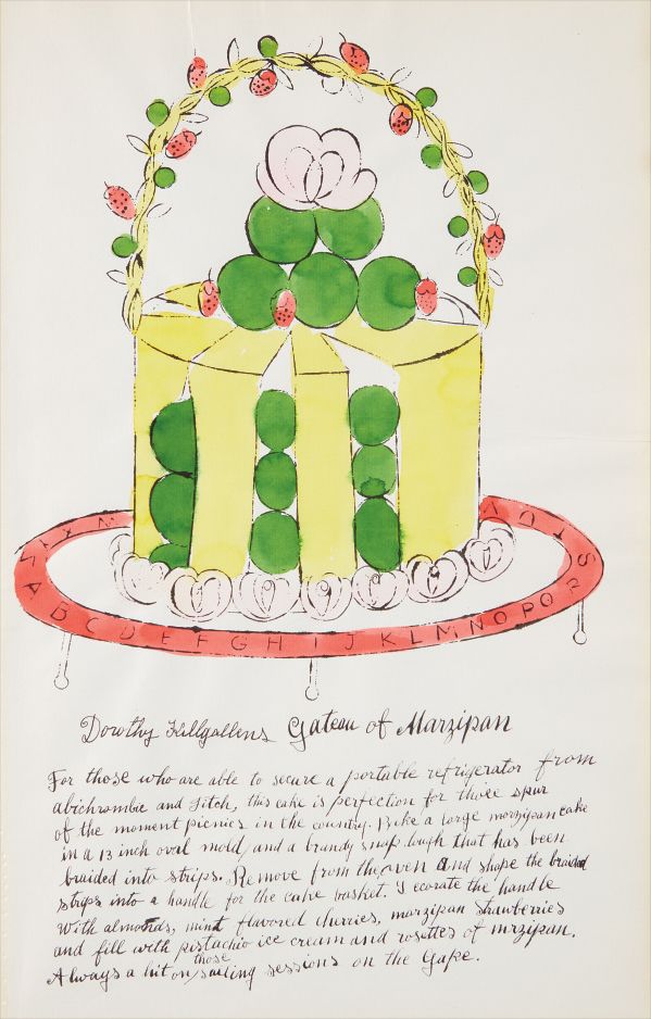 Andy Warhol — Dorothy Killgallens Gateau of Marzipan, from Wild Raspberries