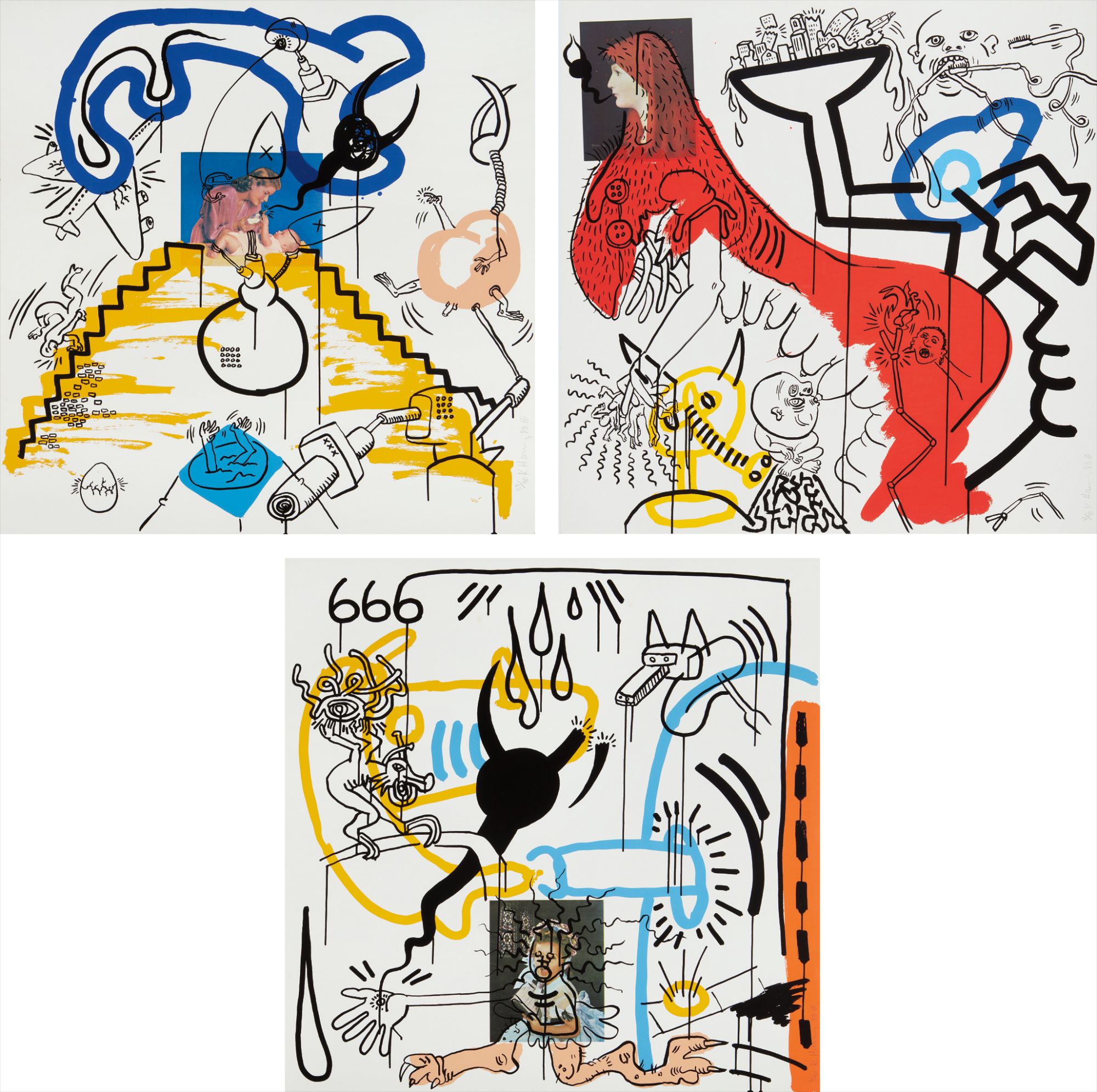 Keith Haring — Apocalypse 3; 4; and 8