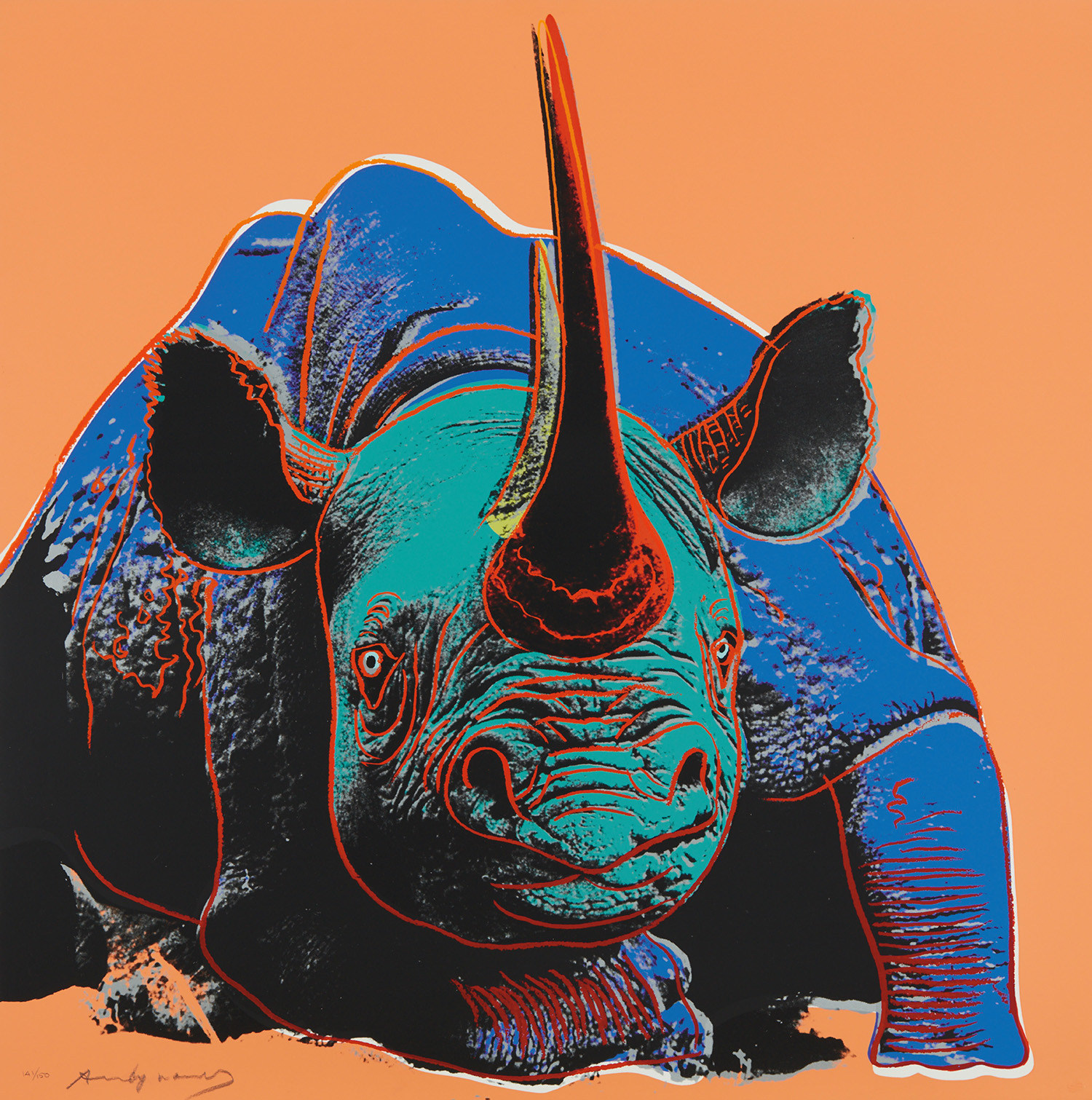Andy Warhol — Black Rhino, from Endangered Species