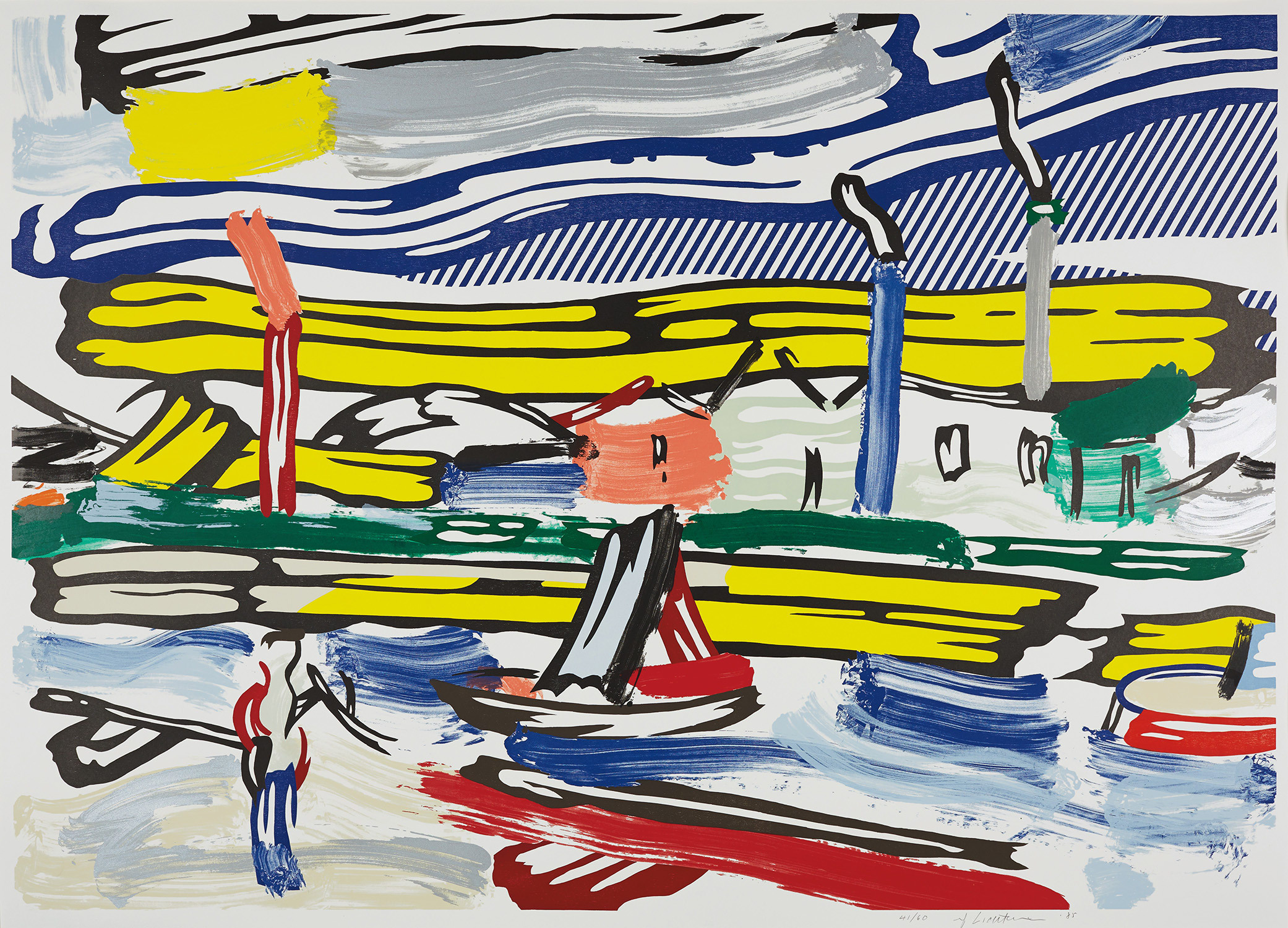 Roy Lichtenstein — The River, from Landscapes Series