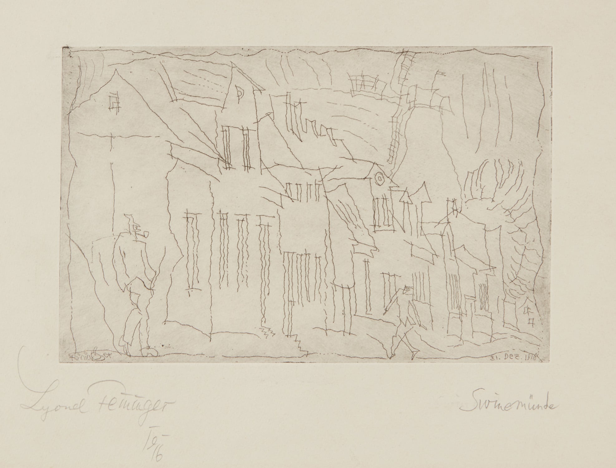 Lyonel Feininger — Mühlenstrasse, Swinemünde (Muhle Street, Swinemunde)