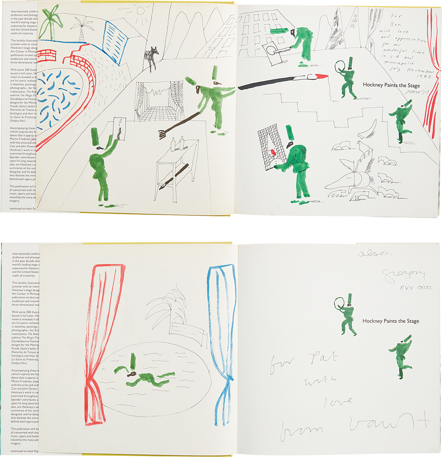 David Hockney — Hockney Paints the Stage: two books with hand-drawings