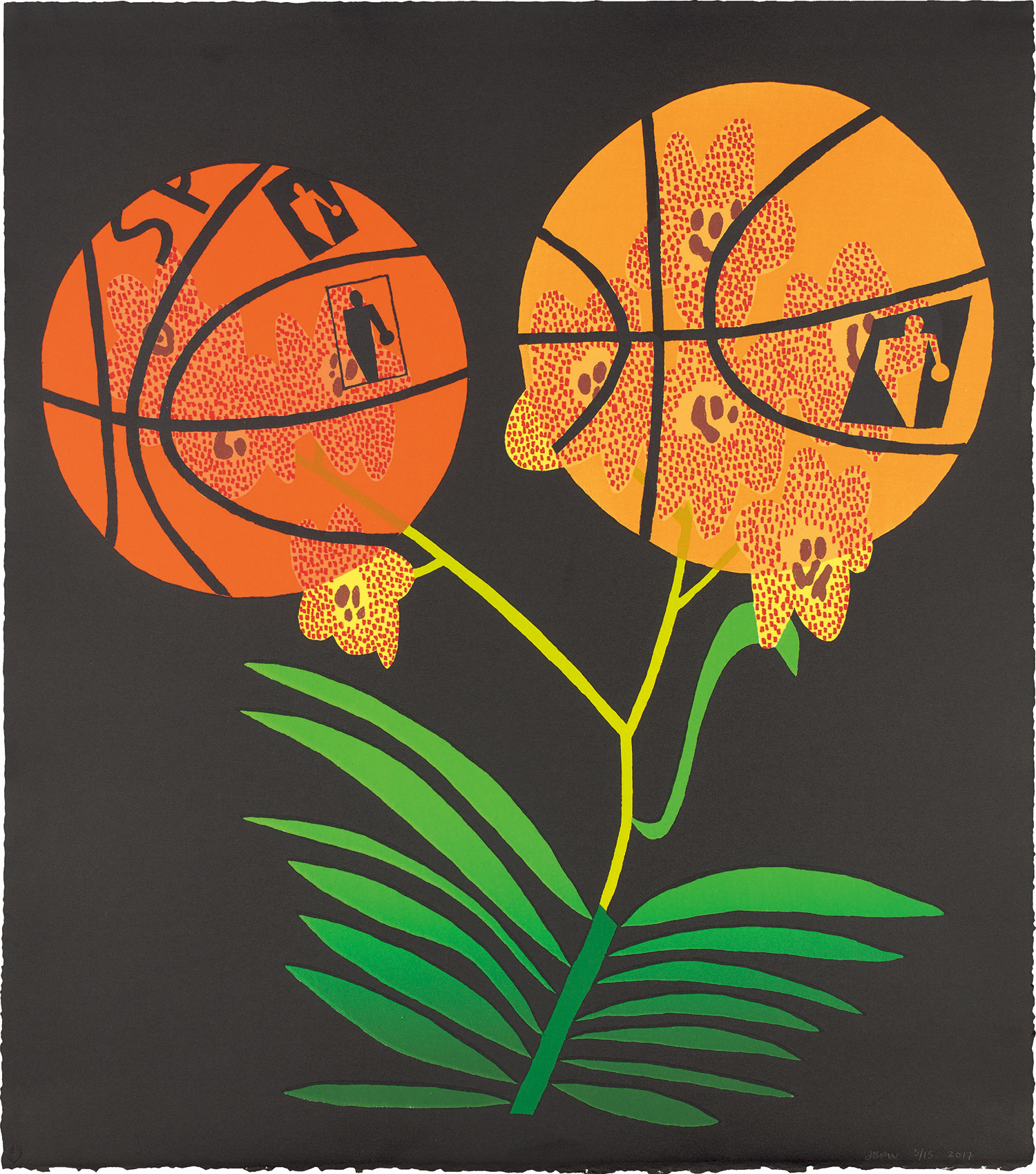 Jonas Wood — Double Basketball Orchid (State II)