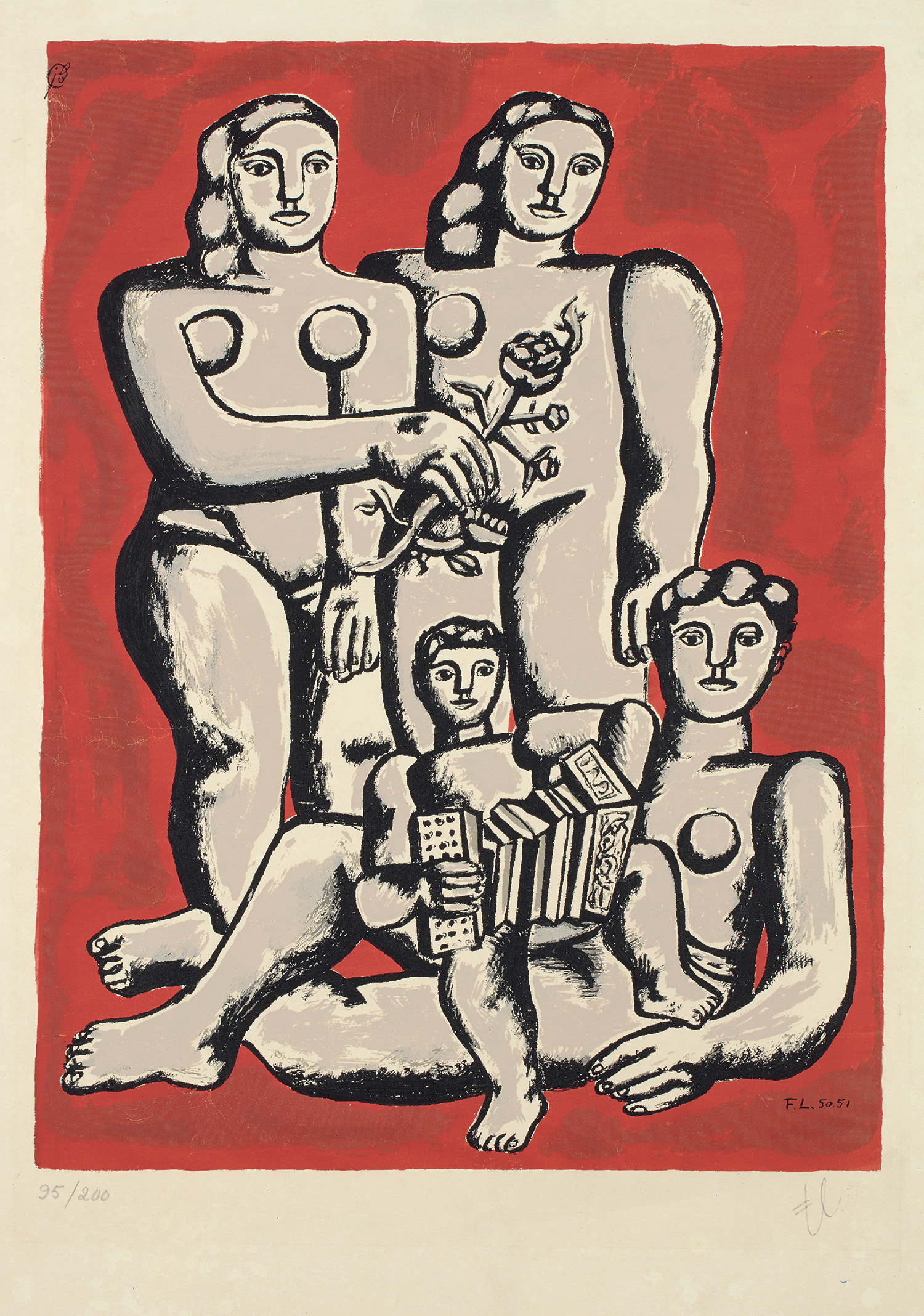 Fernand Léger — Accordianist's family, from Album of 10 Serigraphs