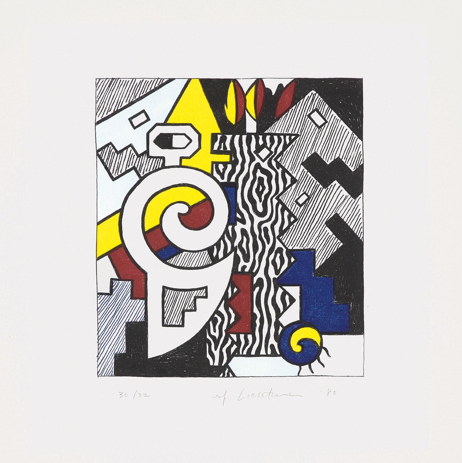 Roy Lichtenstein — Dancing Figures, from American Indian Theme