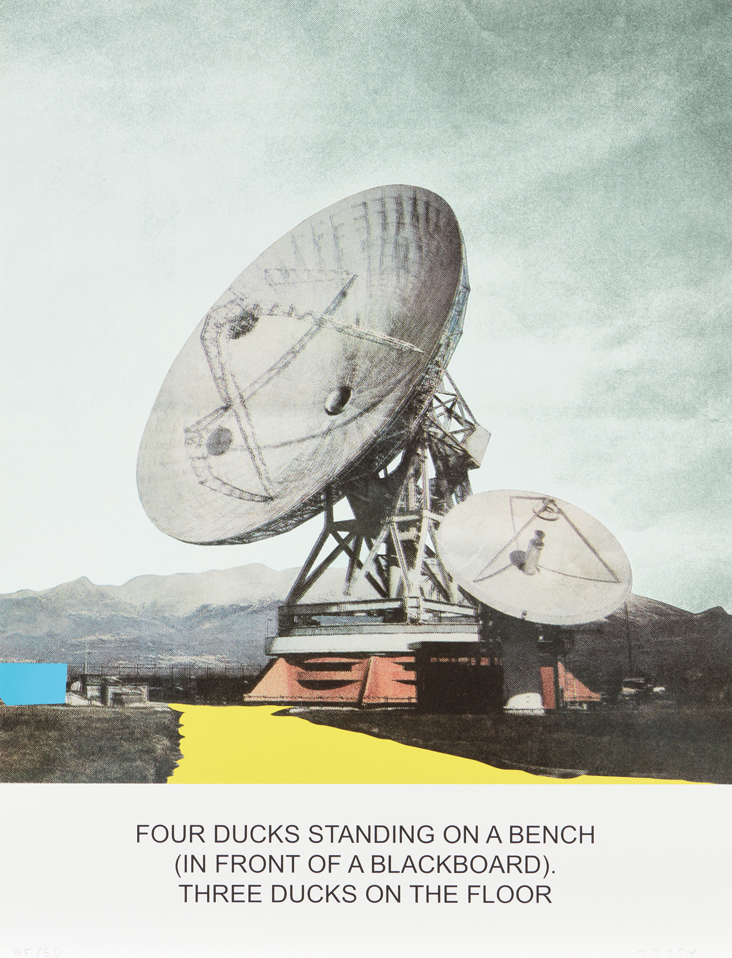 John Baldessari — The News: Four Ducks Standing on a Bench...