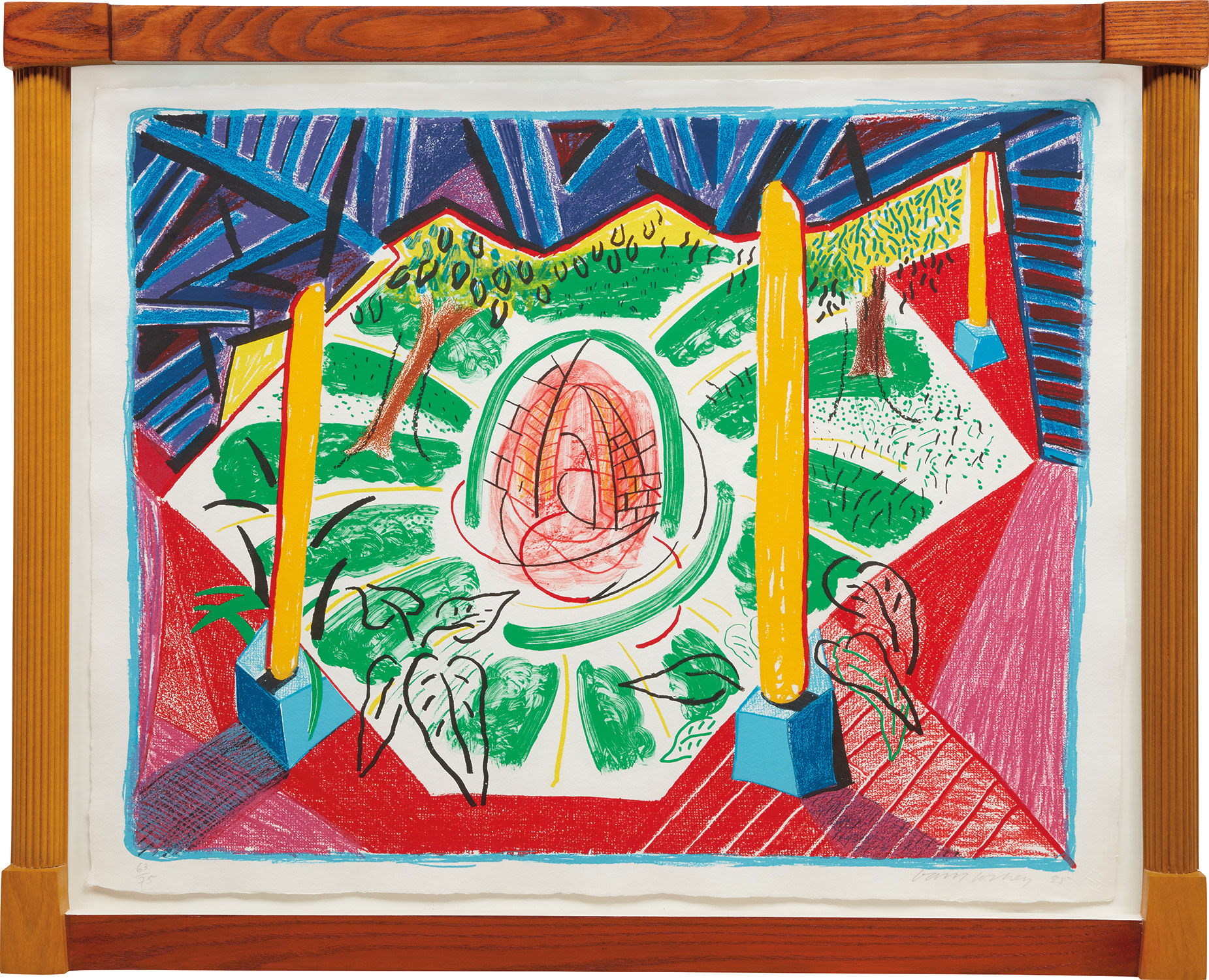 David Hockney — Views of Hotel Well II, from Moving Focus Series