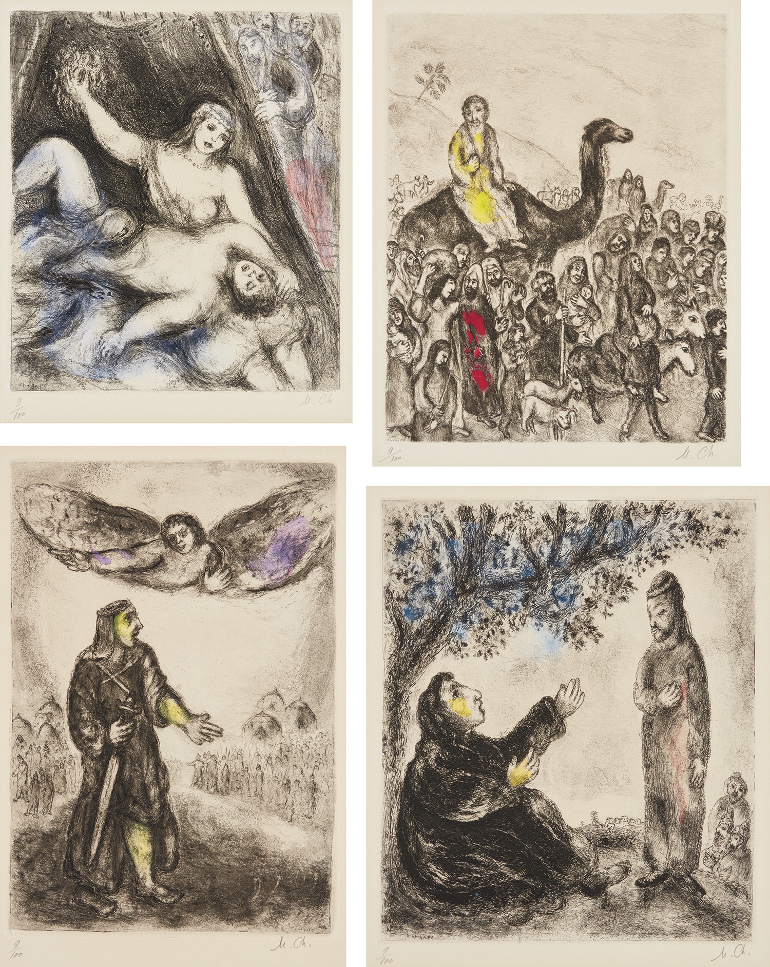 Marc Chagall — The Bible: plates 24; 46; 52 and 56