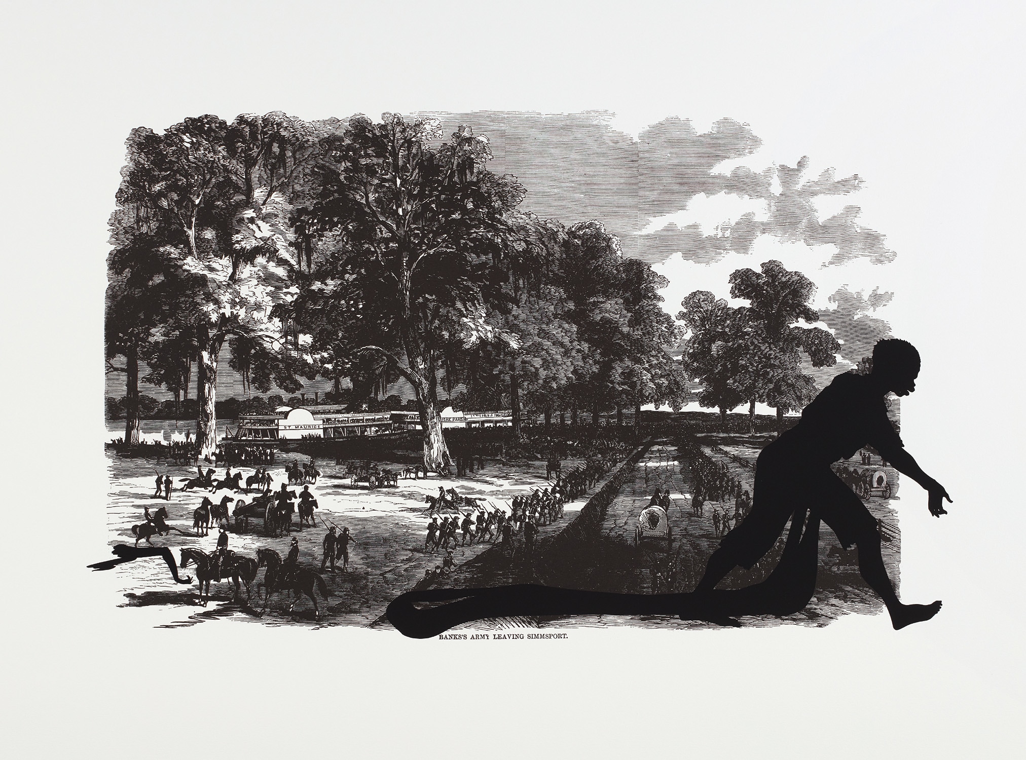 Kara Walker — Banks's Army Leaving Simmsport, from Harper's Pictorial History of the Civil War (Annotated)
