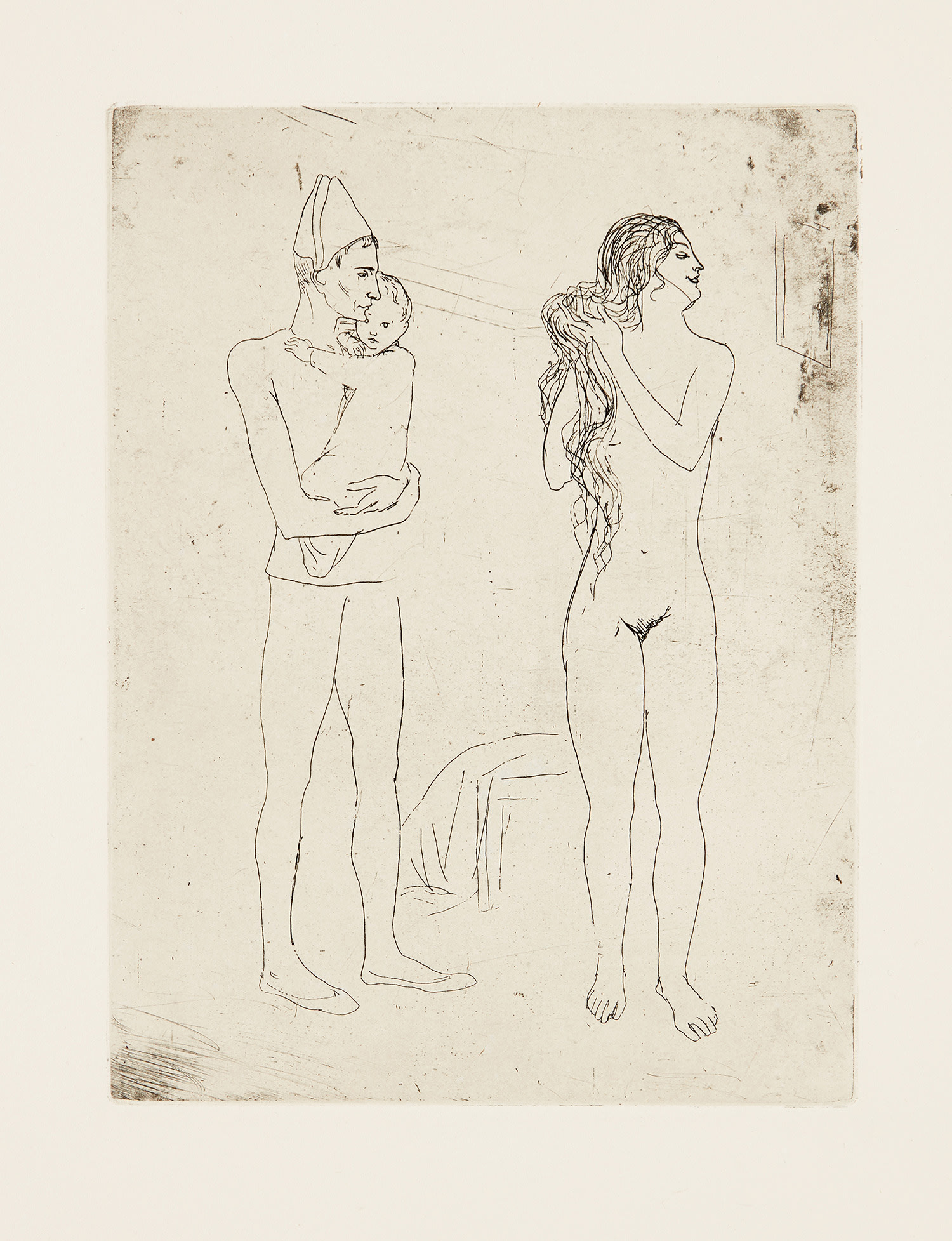 Pablo Picasso — La Toilette de la mère (Mother's Grooming), from La Suite des Saltimbanques (Bl. 13, Ba. 15)