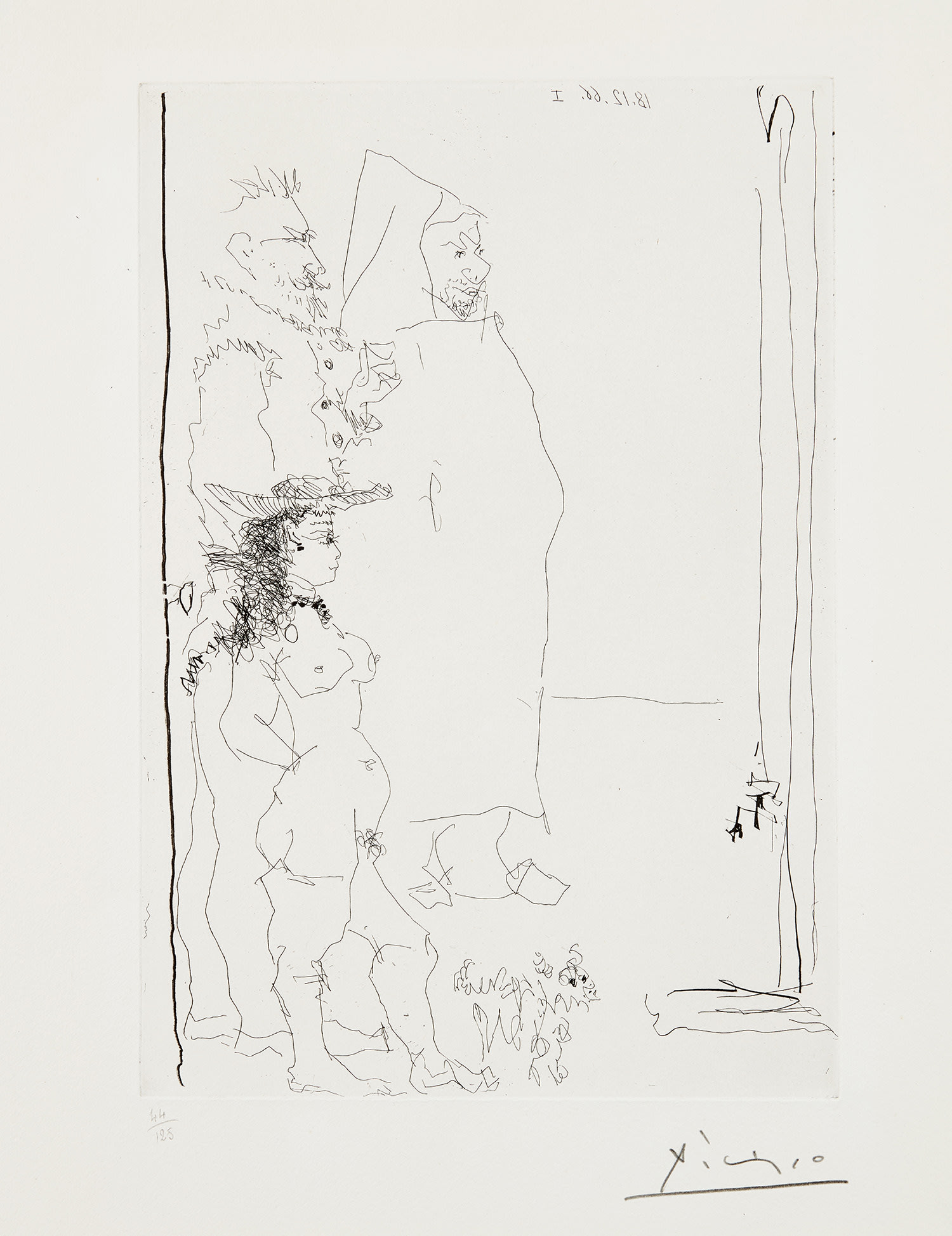 Pablo Picasso — Personnages, from Gérald Cramer, Trente ans d'activité (Characters, from Gerald Cramer, Thirty Years of Activity), (Bl. 1241, Ba. 1474, C. bks 150)