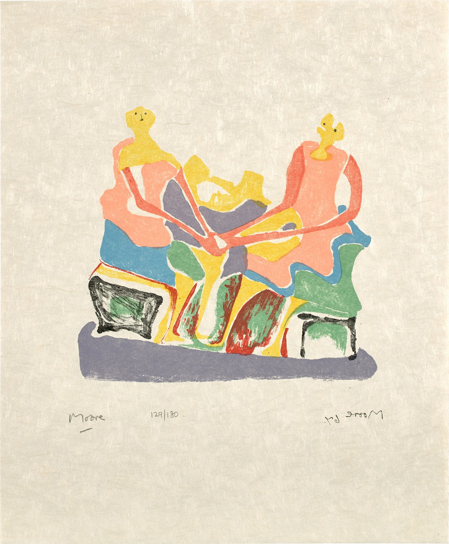 Henry Moore — Shelter Sketchbook (Two Seated Women) (C. 85)