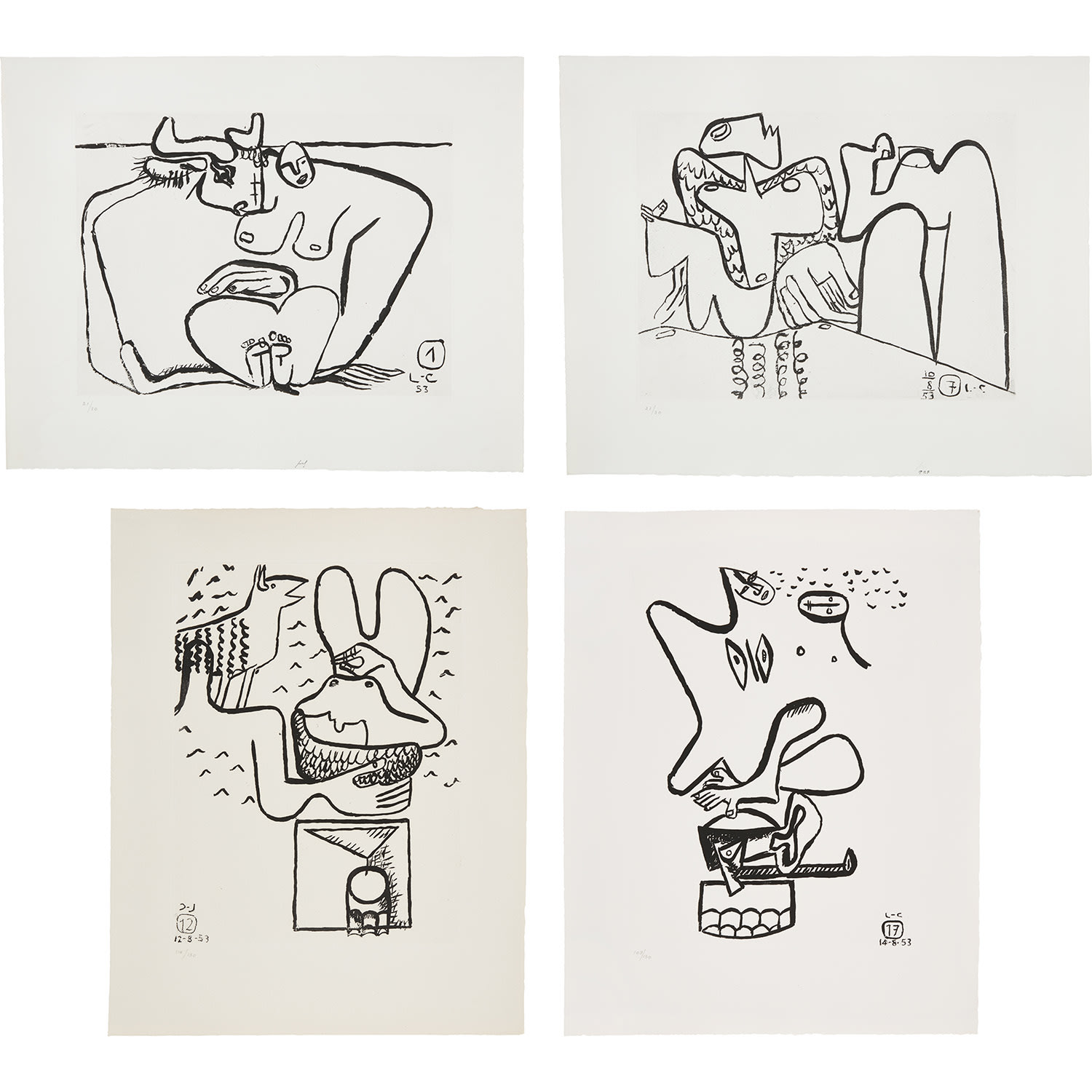 Le Corbusier — Unité: plates 1; 7; 12; and 17