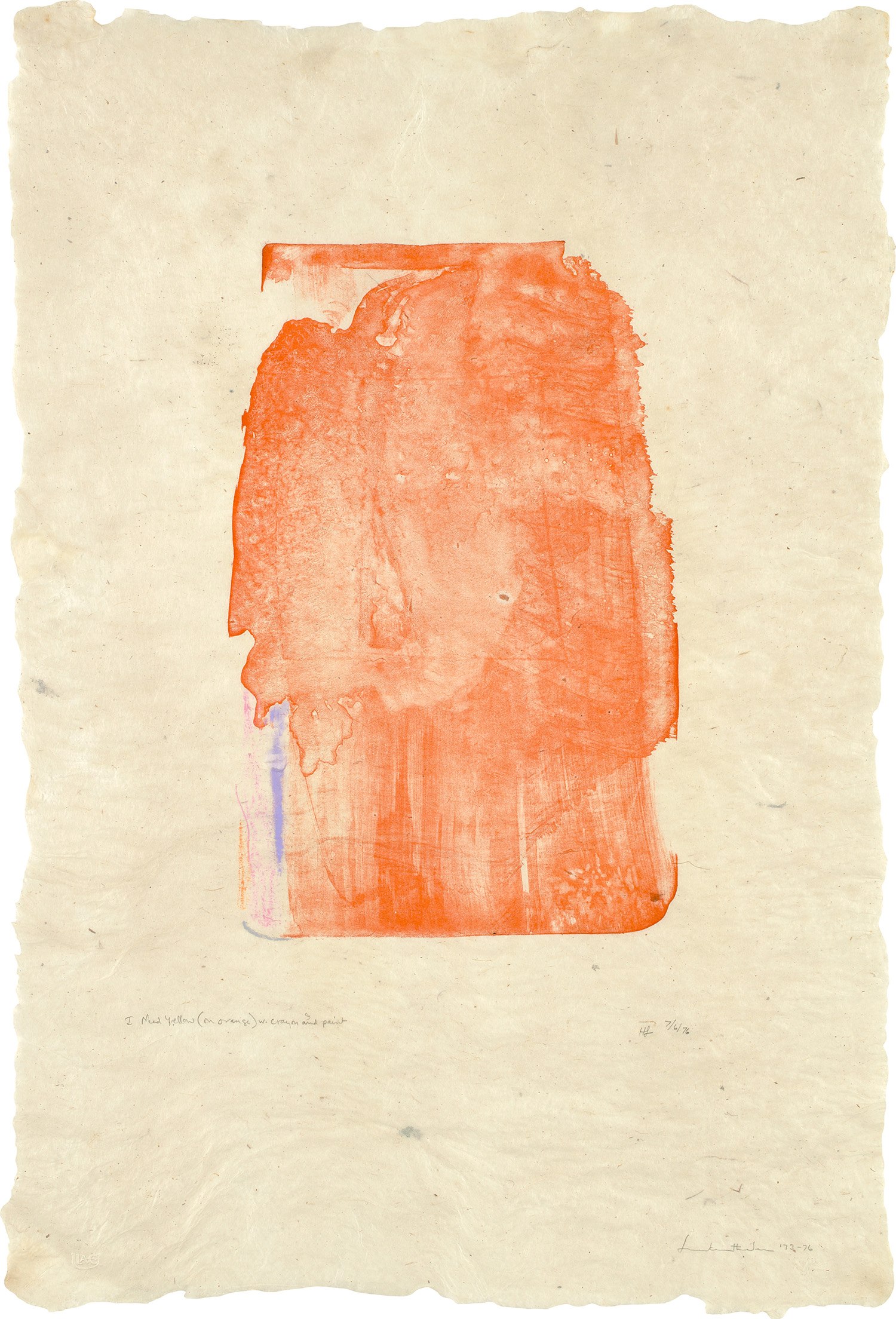 Helen Frankenthaler — I Need Yellow (in Orange) (see H. 40)