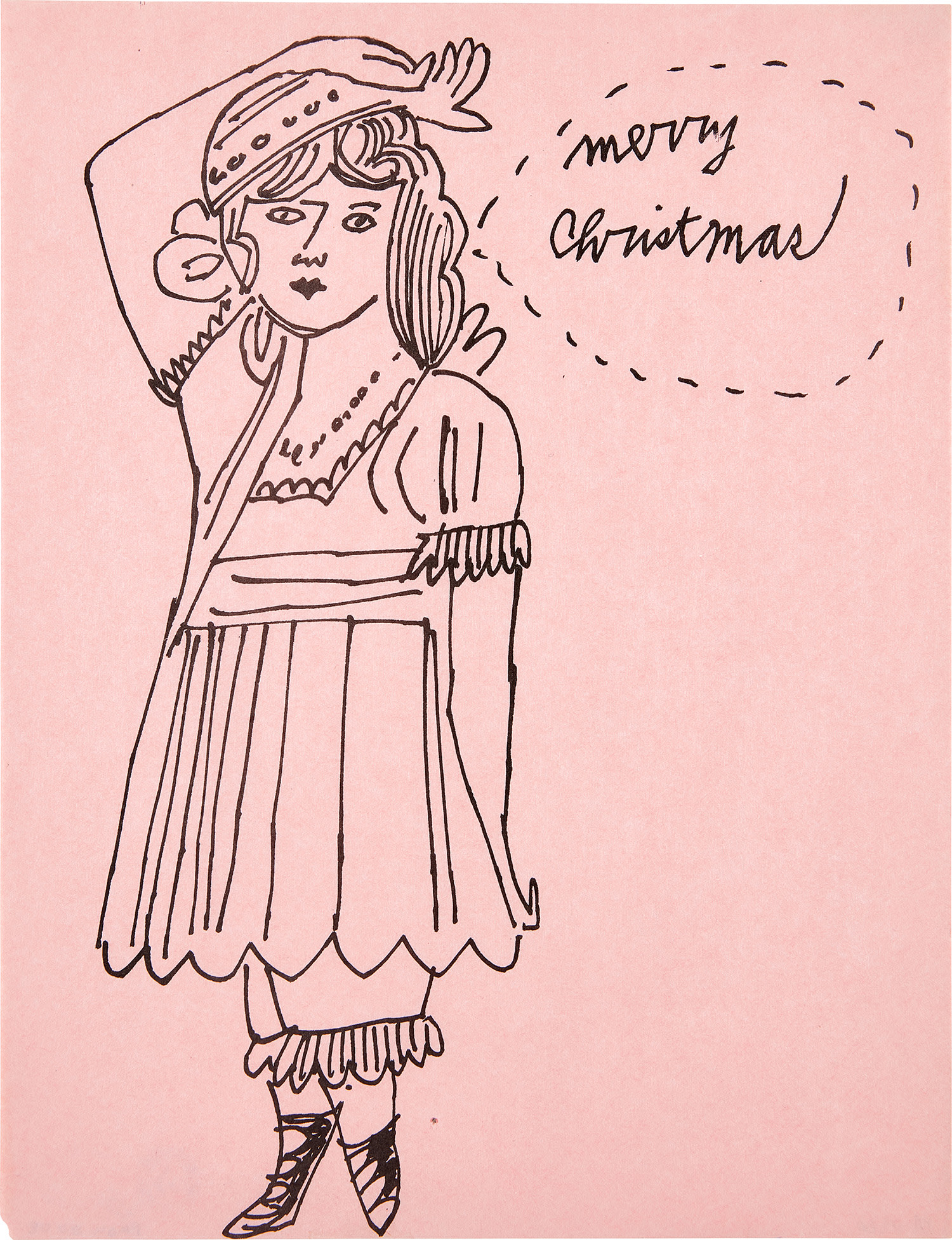 Andy Warhol — Merry Christmas (Girl with Arm Over Head)