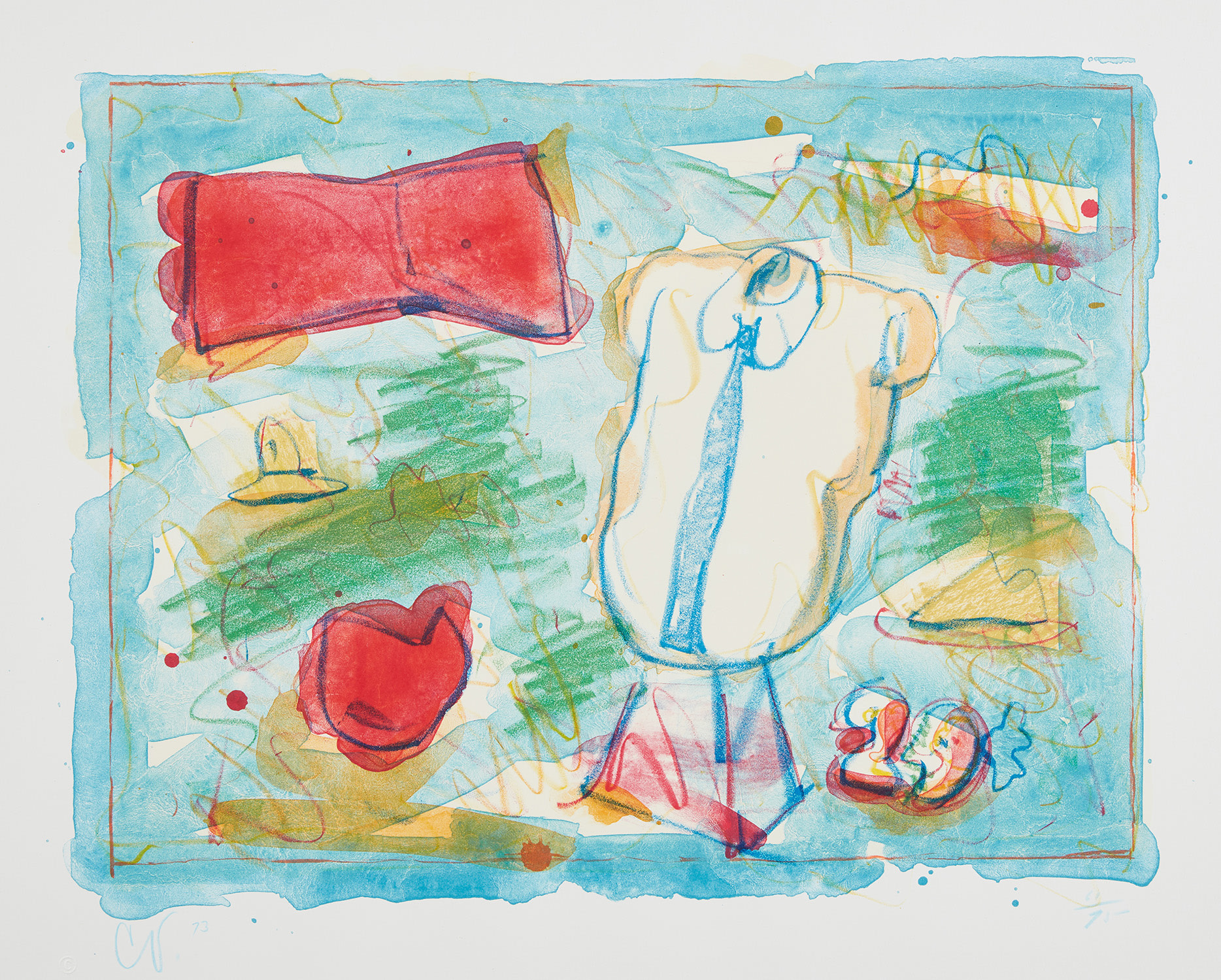 Claes Oldenburg — Store Window: Bow, Hats, Heart, Shirt, 29￠ (L.P. CO-72-333, L.P. p. 212, A. & P. 105)
