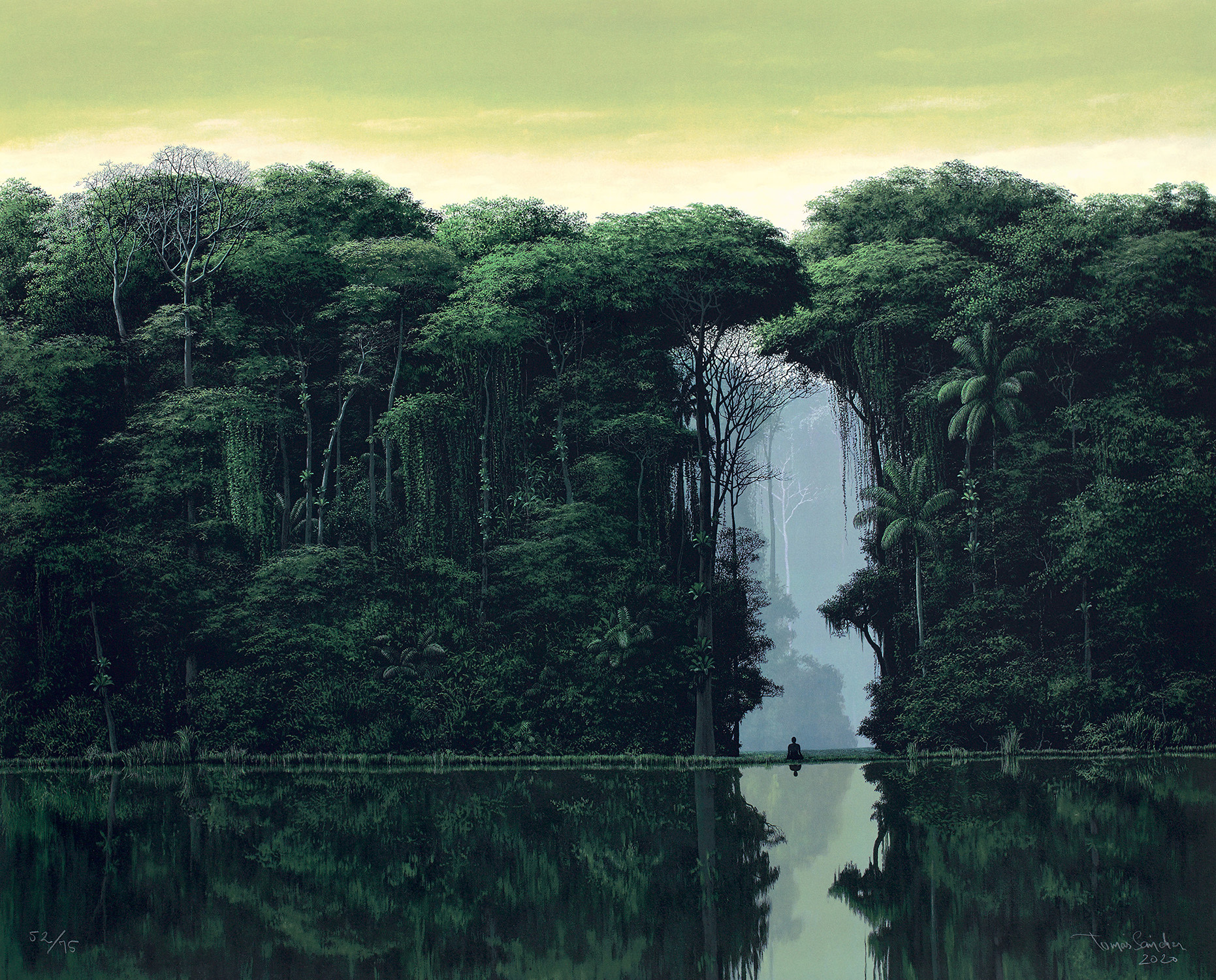 Meditador en la orilla