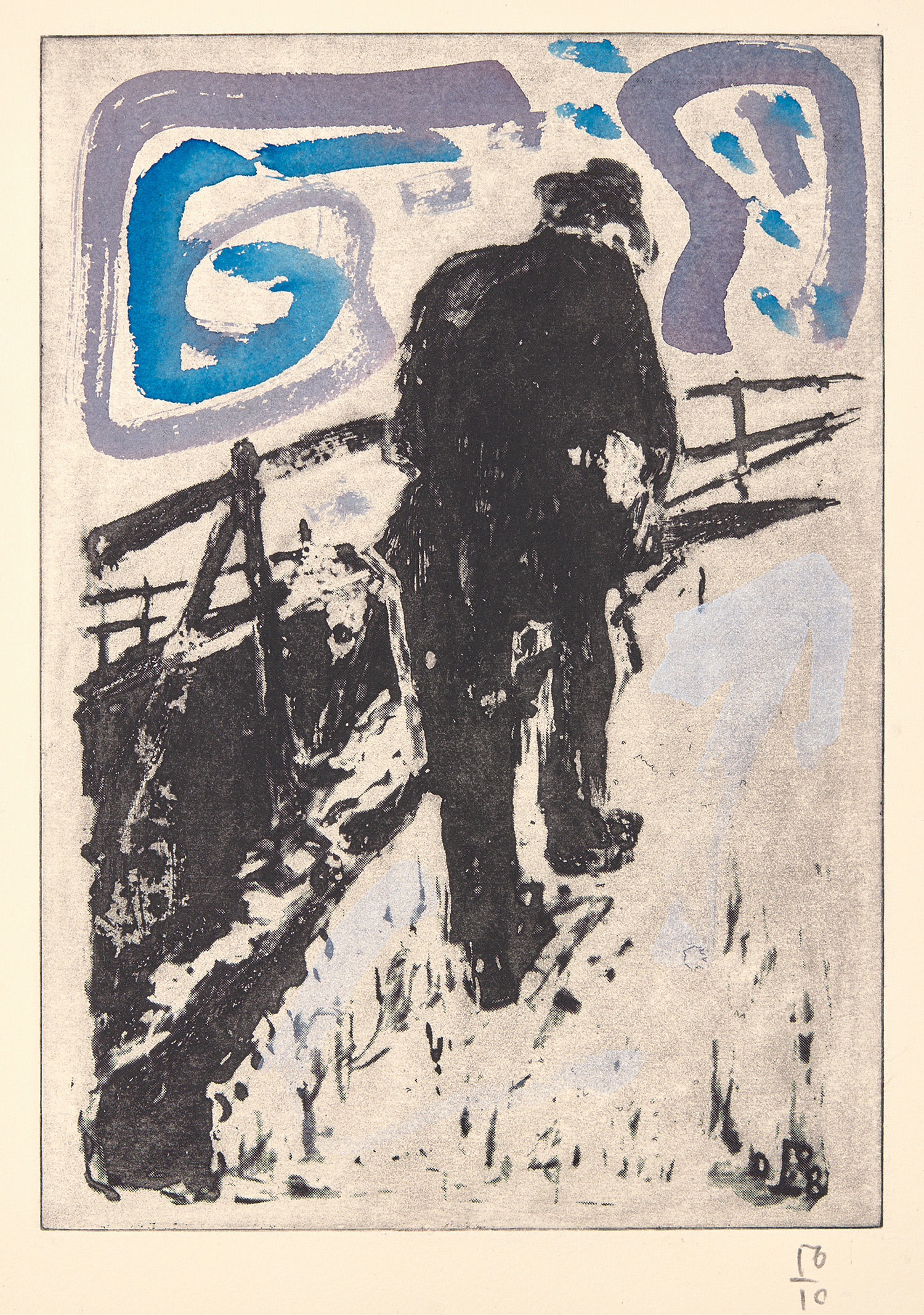 Man Walking Up A Snowy Slope