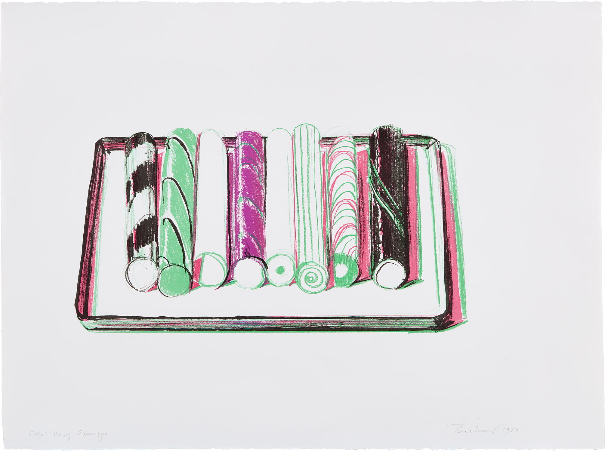 Wayne Thiebaud — Candy Sticks in a Pan (Big Candy)
