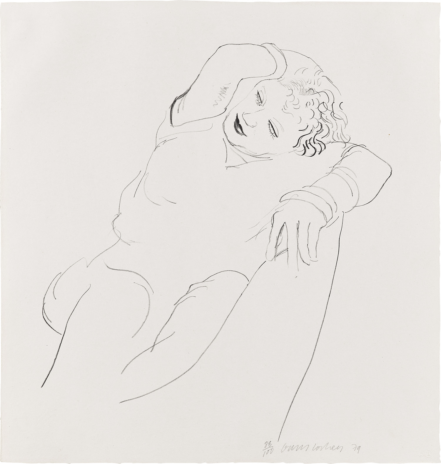 David Hockney — Celia Reclining (G. 838, M.C.A.T. 225)