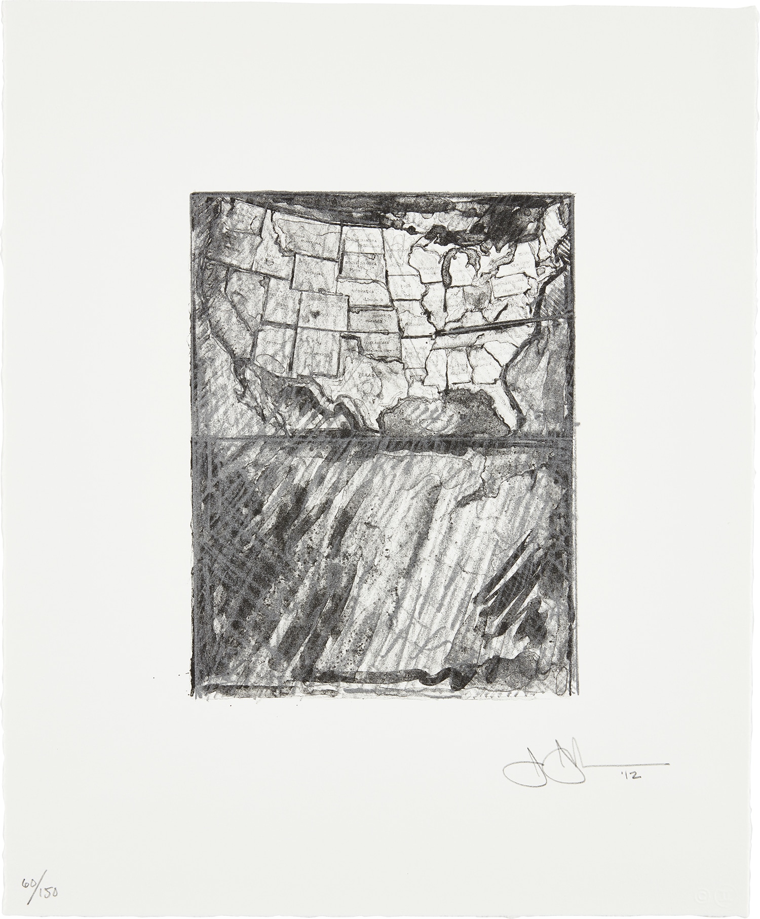 Jasper Johns — Map, from Artists for Obama