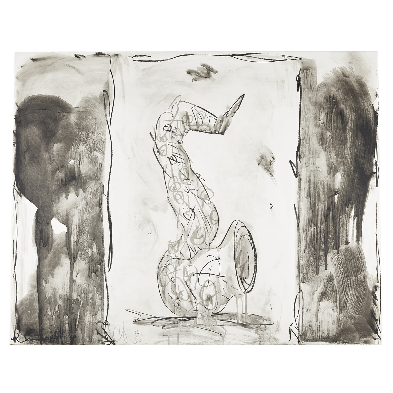 Claes Oldenburg — Soft Saxophone (Black and White) (A. & P. 240)