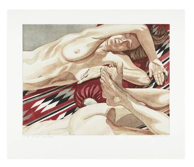 Two Nudes on Navajo Blanket