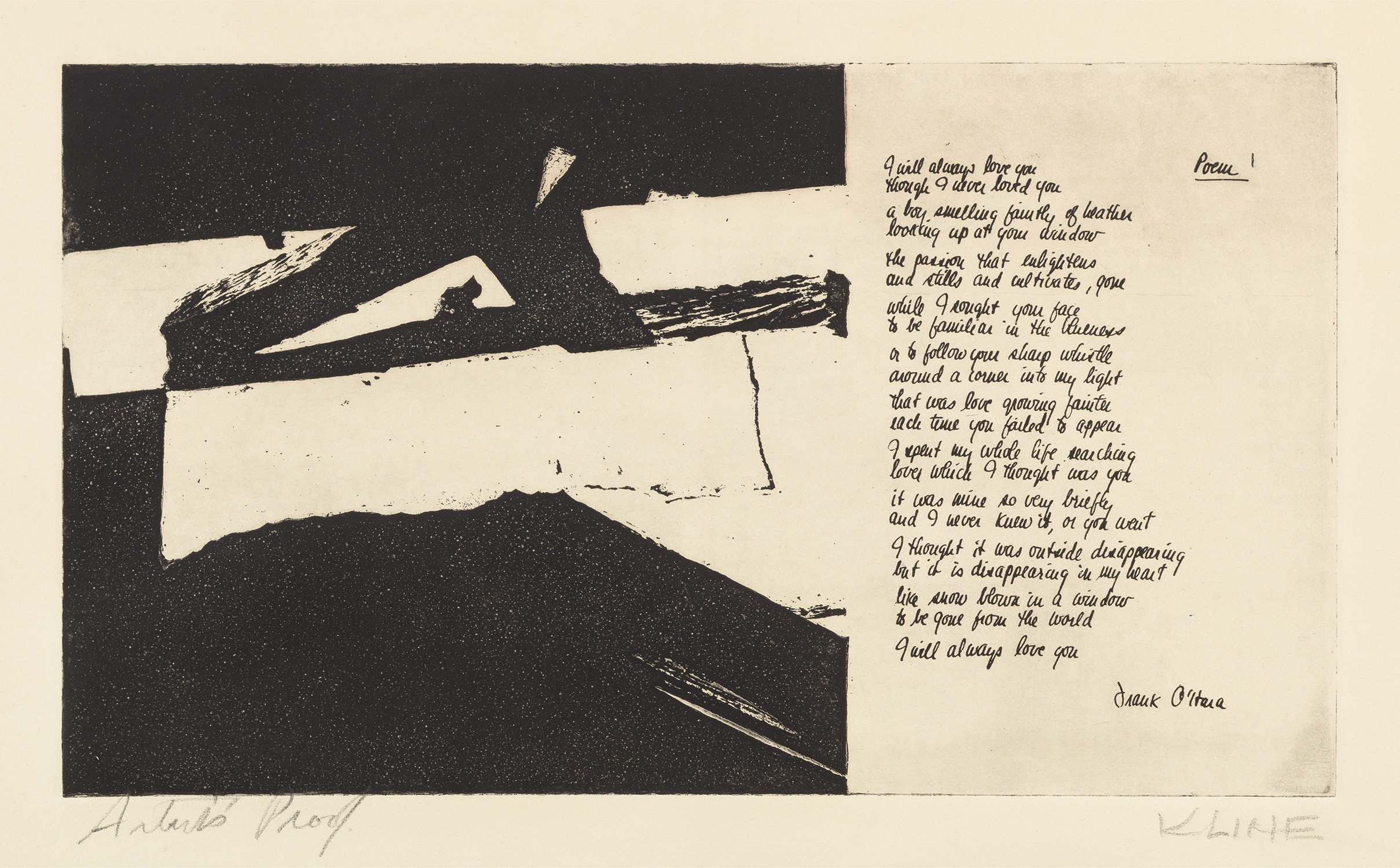 I Will Always Love You, from 21 Etchings and Poems