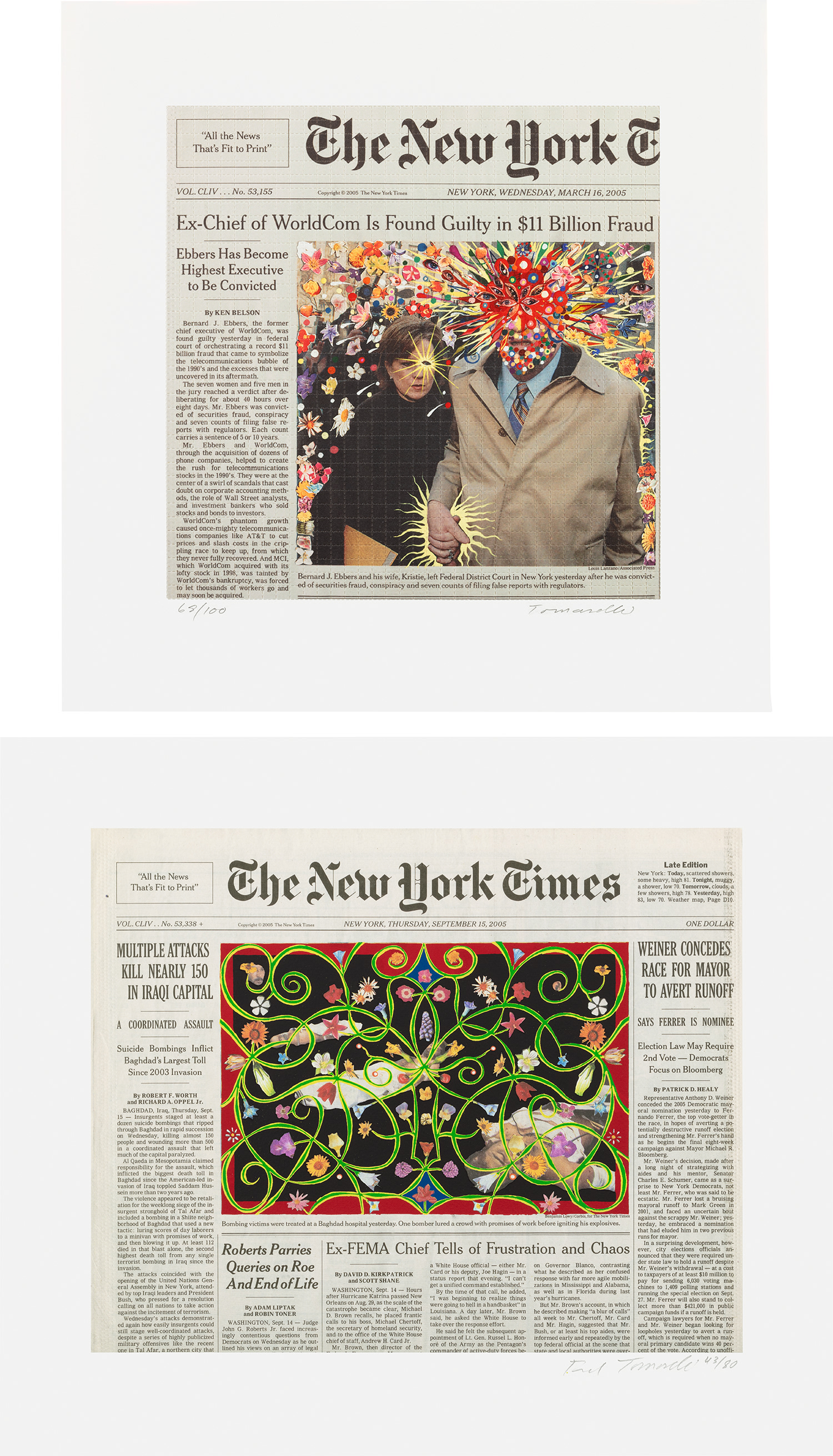 Fred Tomaselli — Guilty; and Sep. 15, 2005 (Half Page), from The New York Times