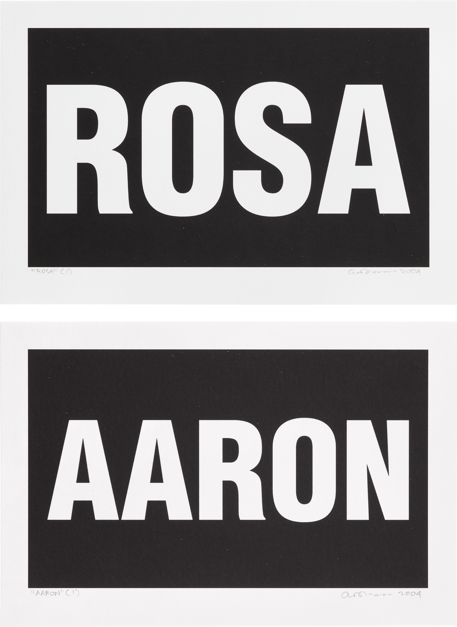 Rosa; and Aaron, from Friends and Family