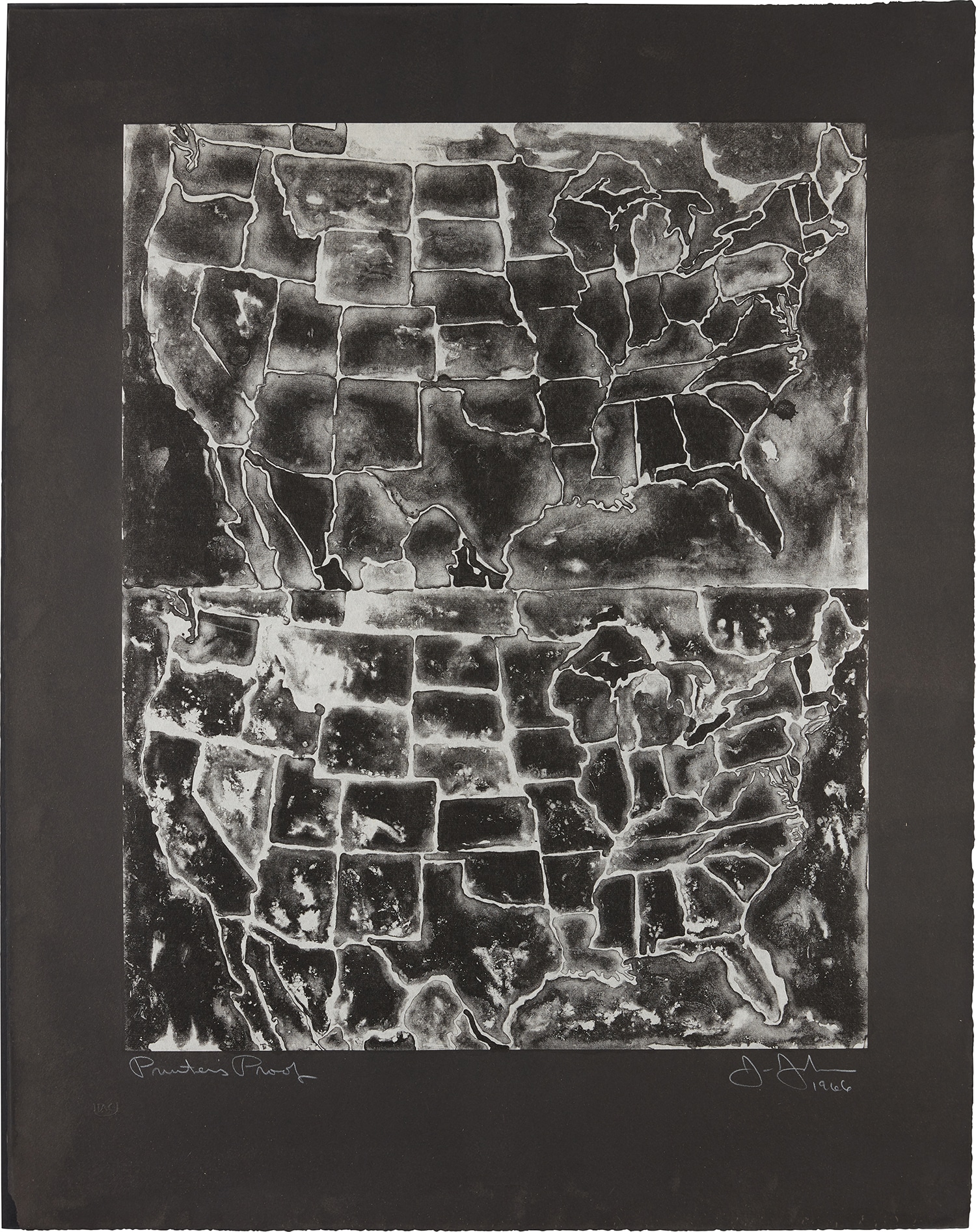 Jasper Johns — Two Maps II (ULAE 26, S. 61)