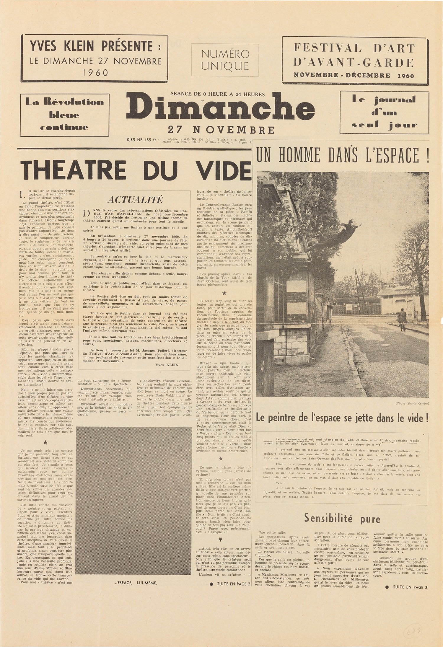 Le Dimanche 27 Novembre 1960: Le journal d’un seul jour