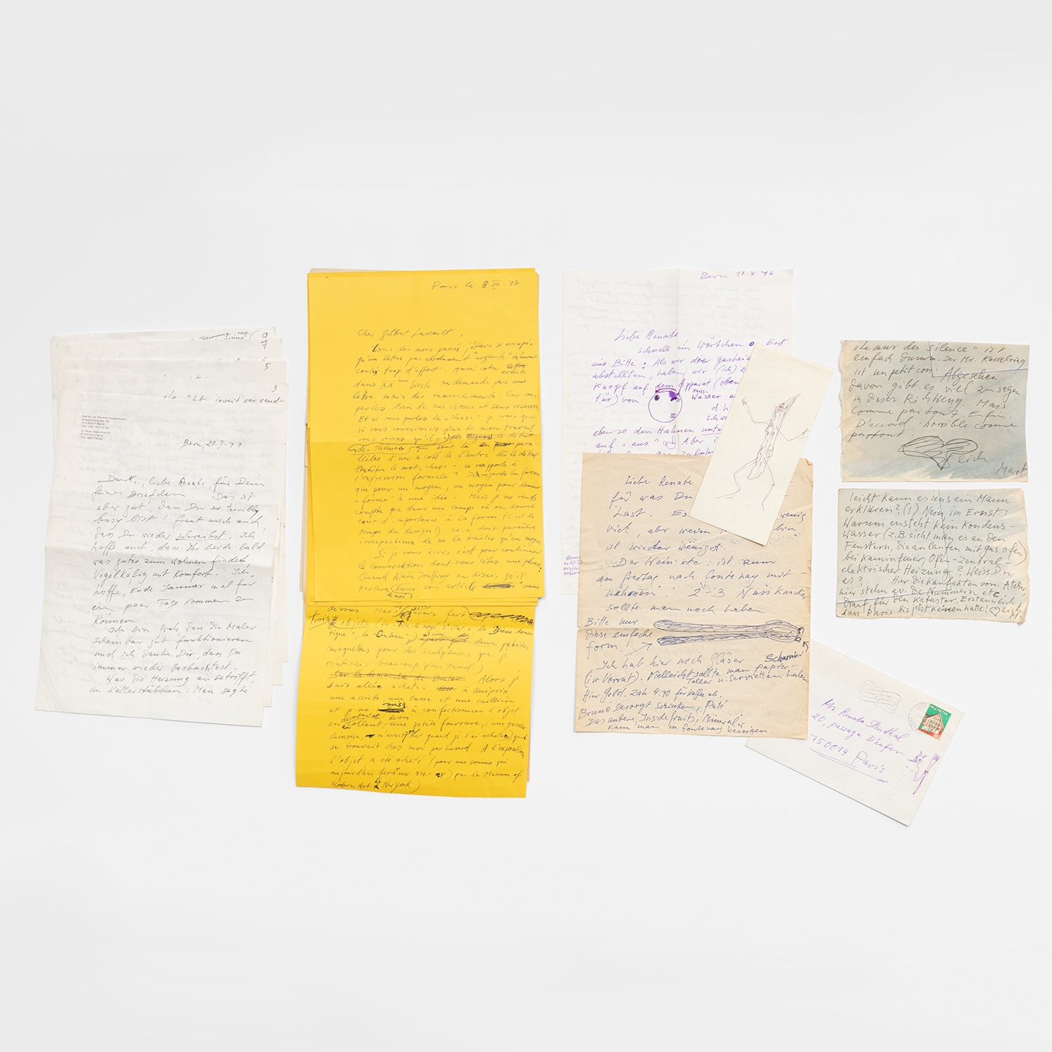 Group of 11 letters, notes and decorated envelopes