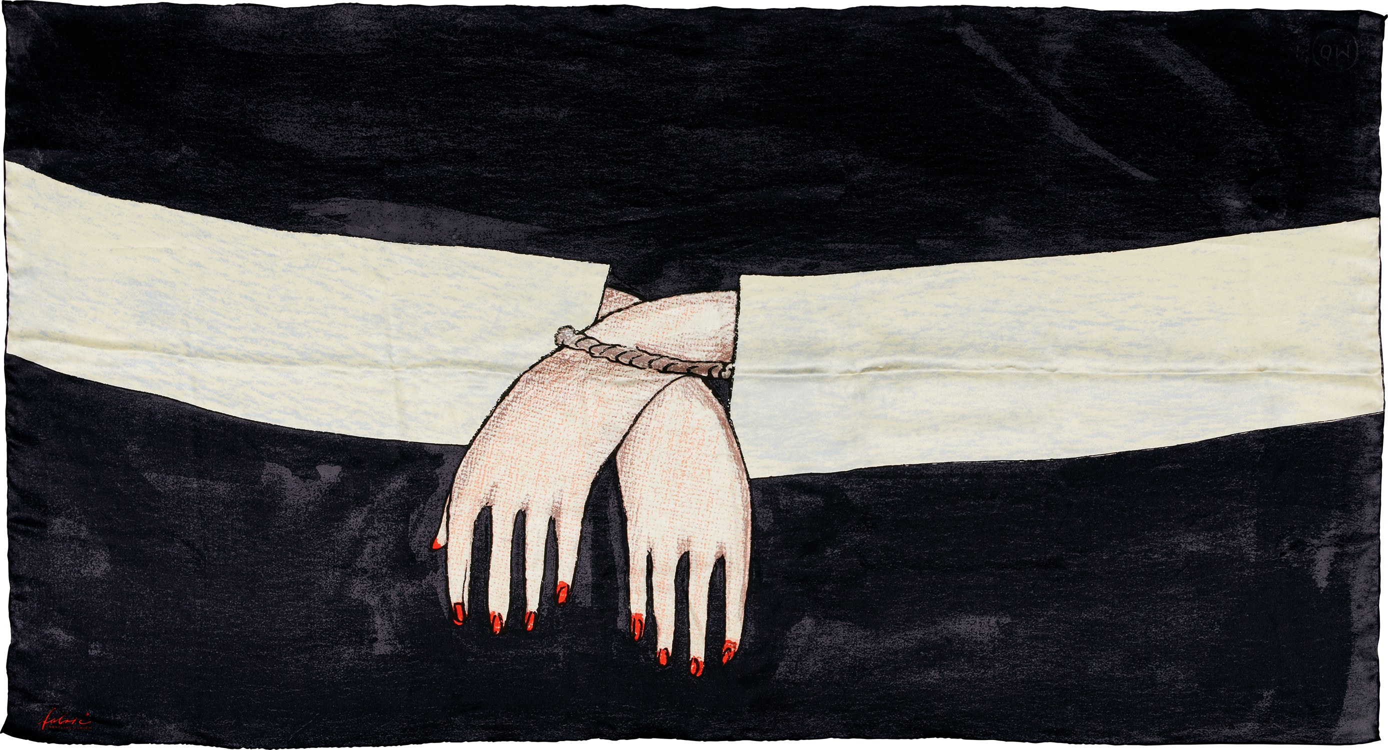 Meret Oppenheim — Silk scarf with 'Project for a Girdle (belt)' design