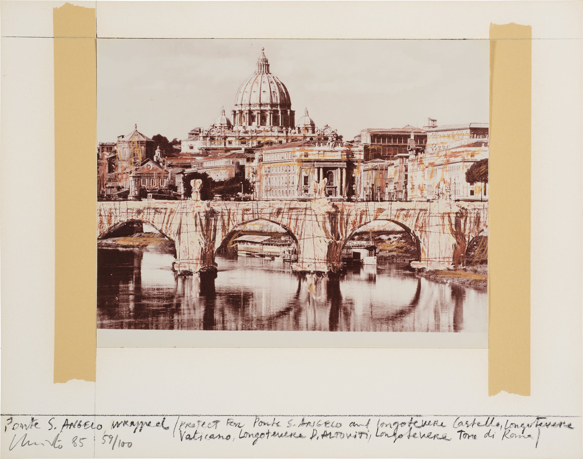 Christo and Jeanne-Claude — Ponte S. Angelo, Wrapped, Project for Rome, from Five Urban Projects (S. 123)