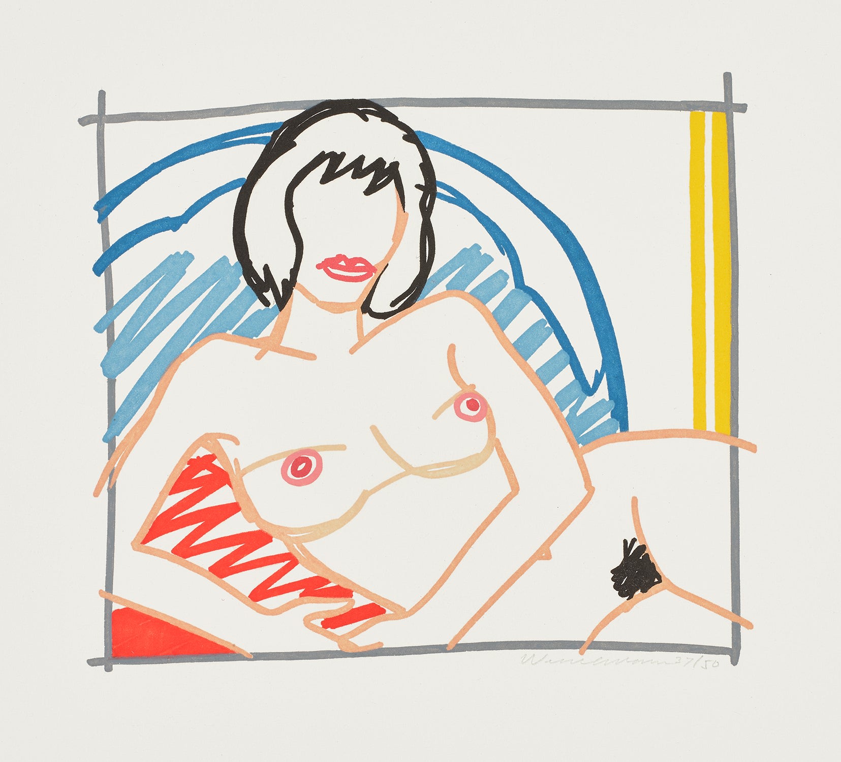 Monica Nude with Yellow Curtain (W.P.I. P91EA06)