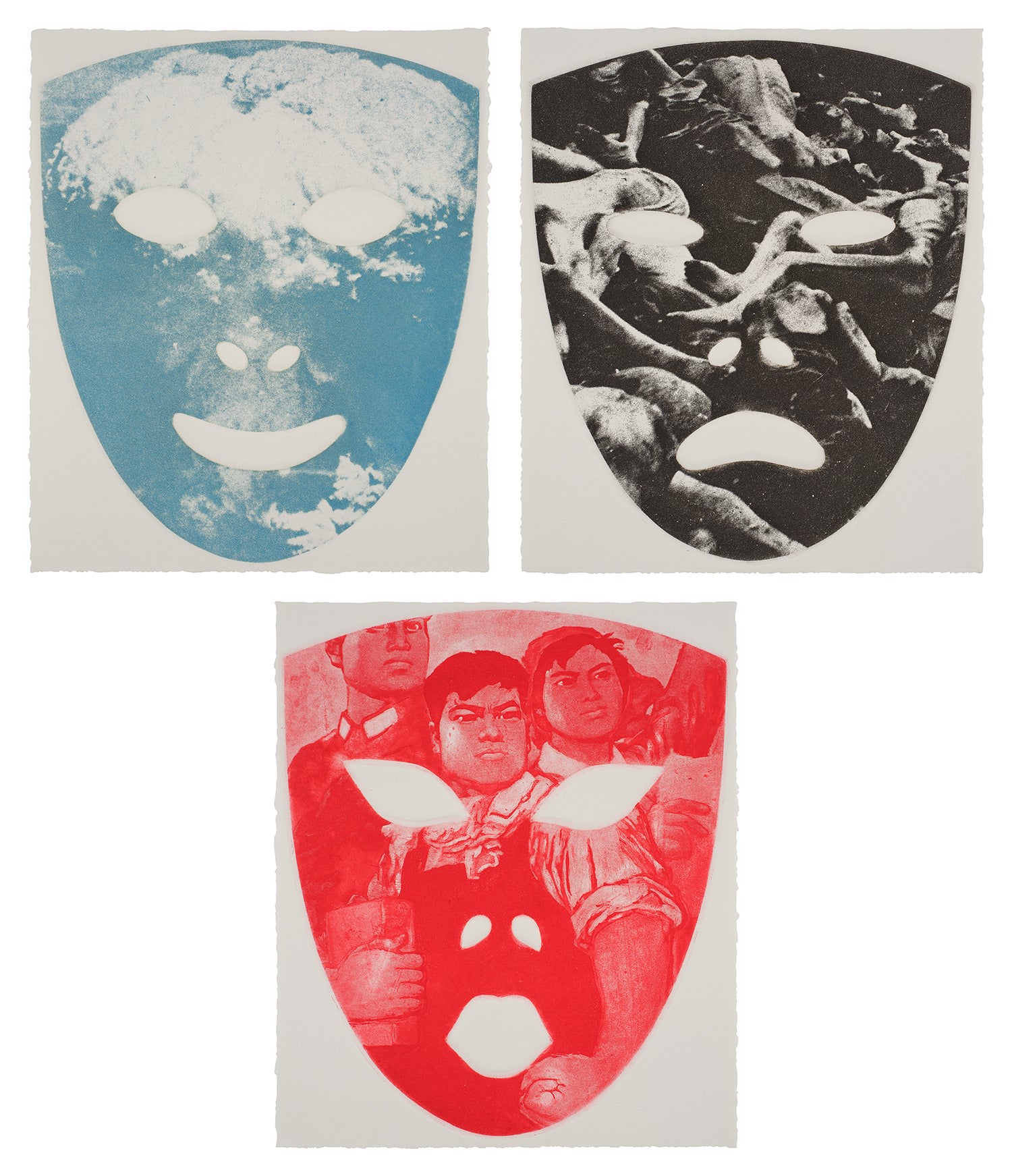 End Mask; People Mask; and Red Mask