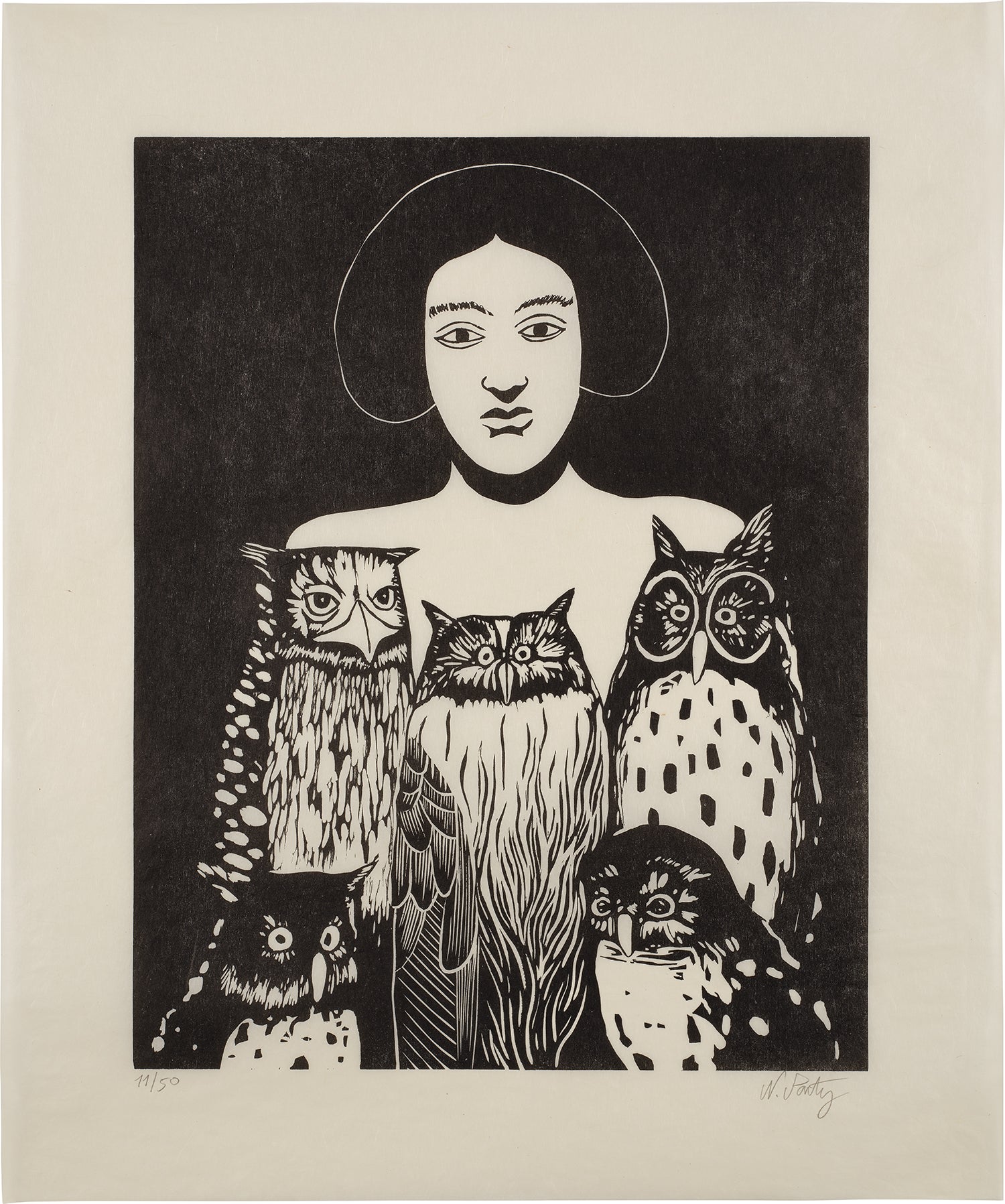 Portrait with Owls