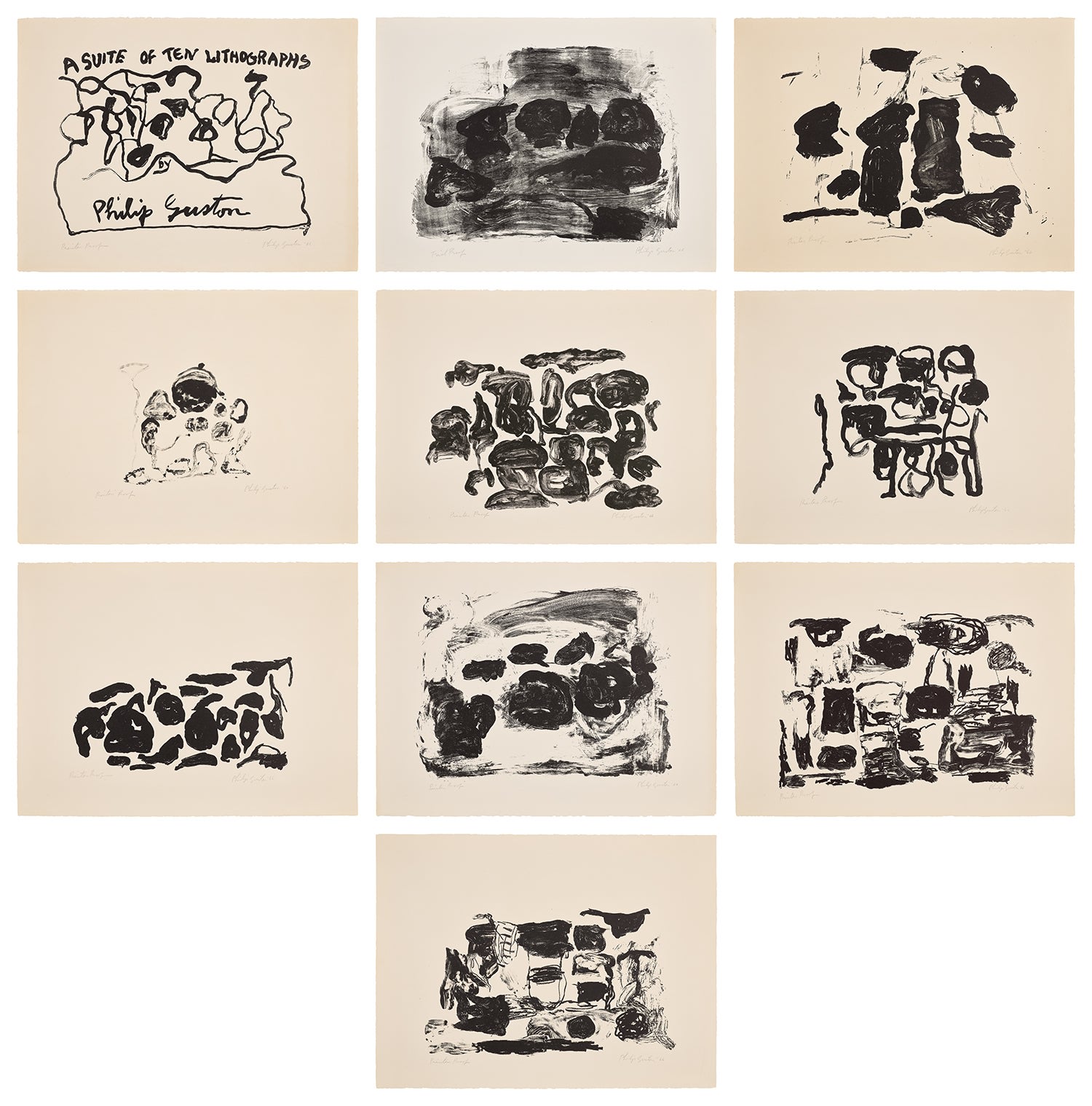 Philip Guston — A Suite of Ten Lithographs (S. 3-12)