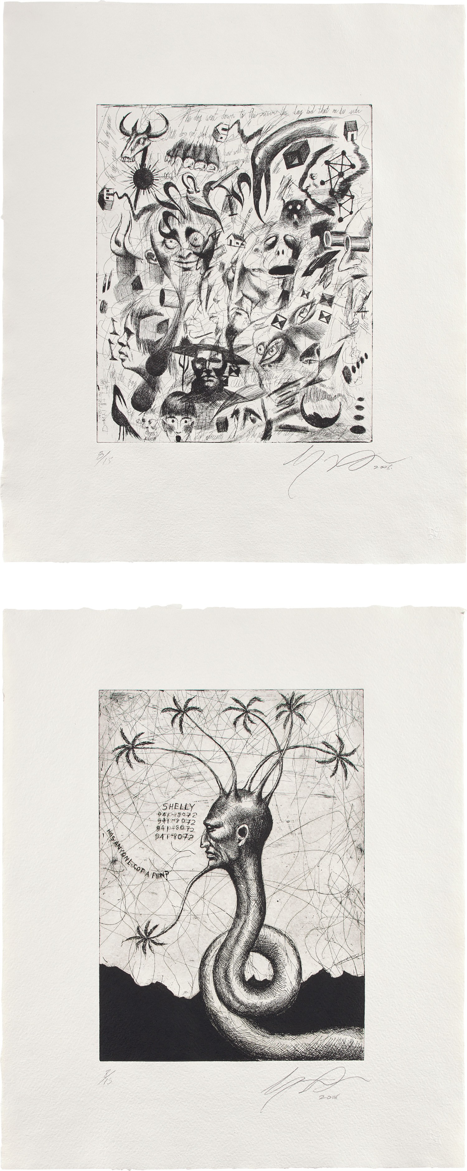 White Doodle; and Snake Head No. 3