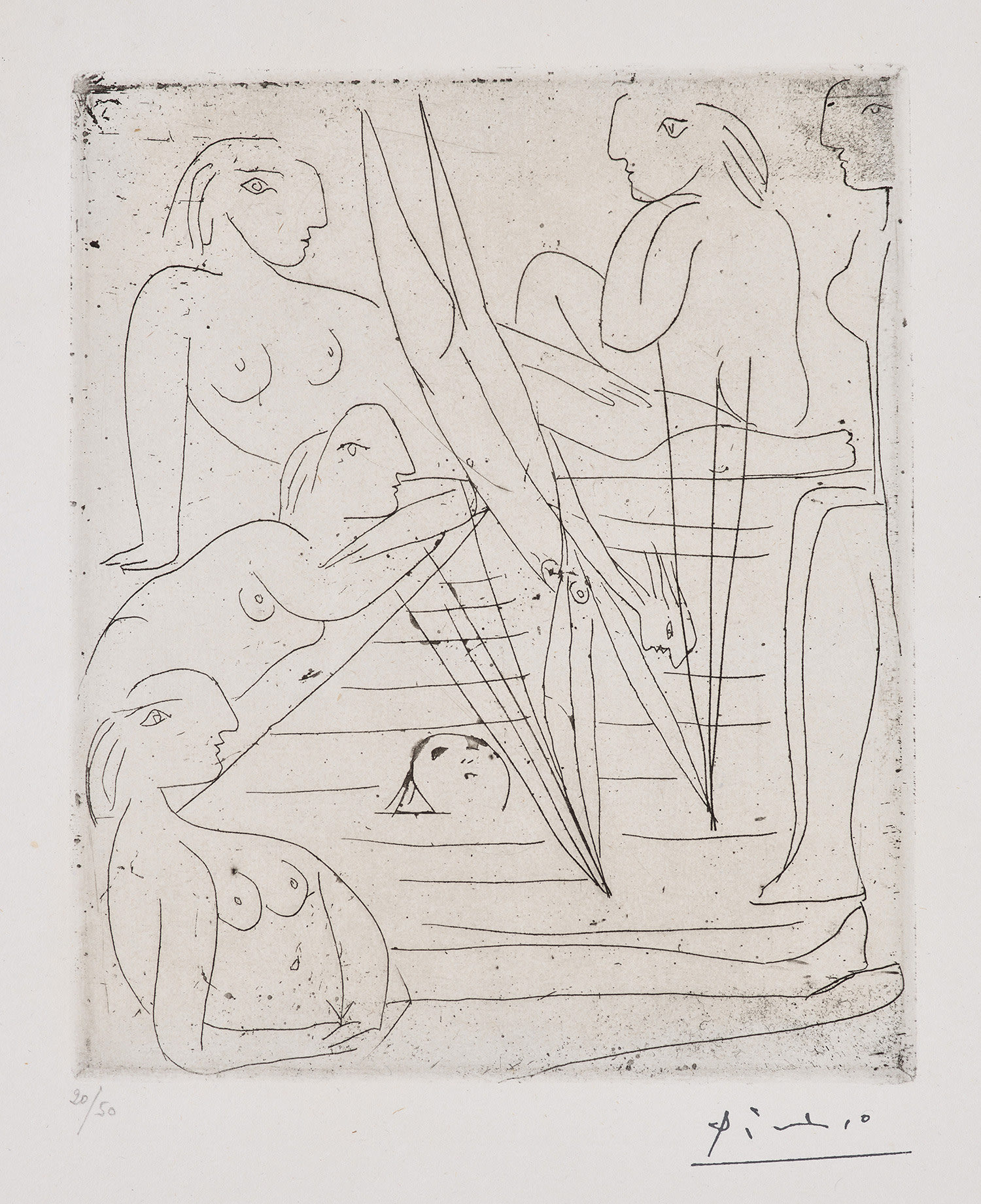 Pablo Picasso — Baigneuses à la piscine (Bathers at the Pool) (B. 242, Ba. 270)