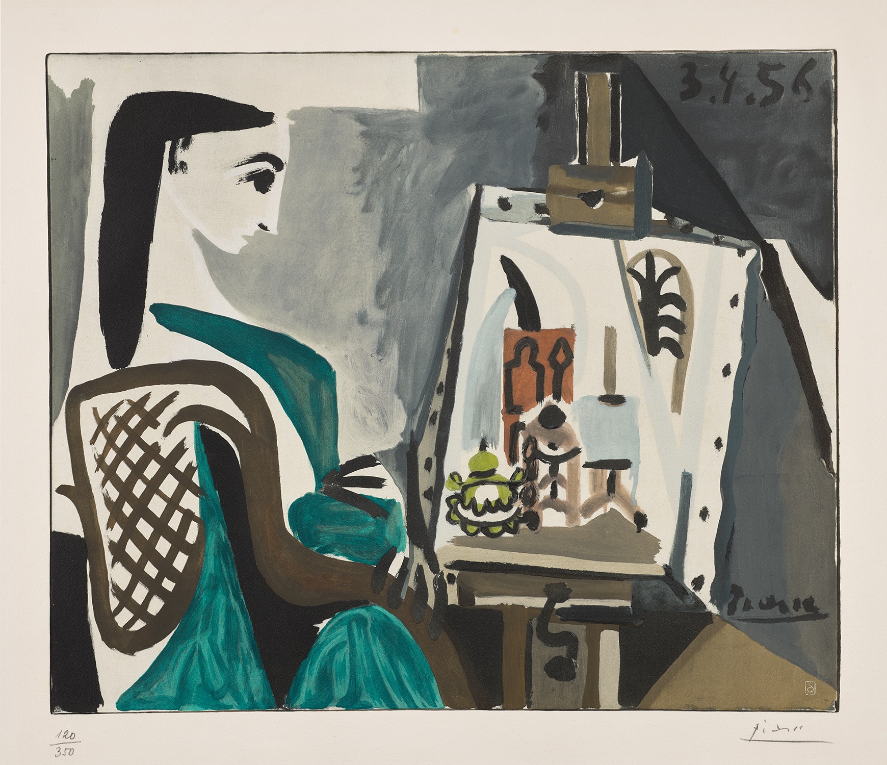 Pablo Picasso — Jacqueline à l'Atelier (Jacqueline at the Easel)