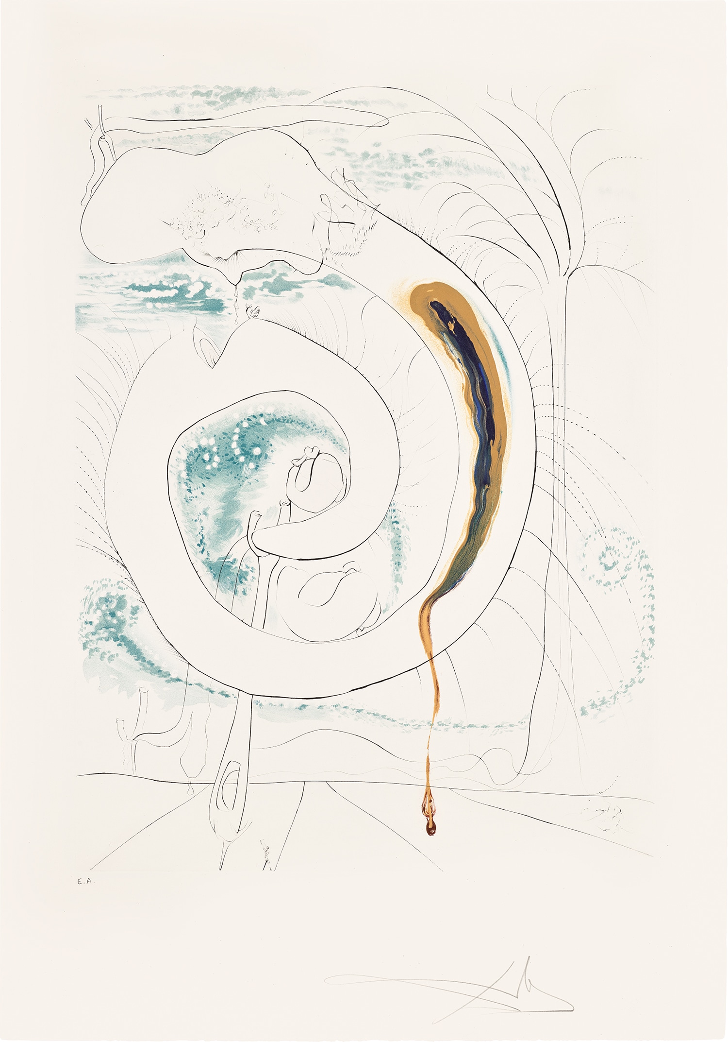 Salvador Dalí — Le Cercle viscéral du cosmos, from La Conquête du cosmos (The Visceral Circle of the Cosmos, from The Conquest of the Cosmos) (M. & L. 647)