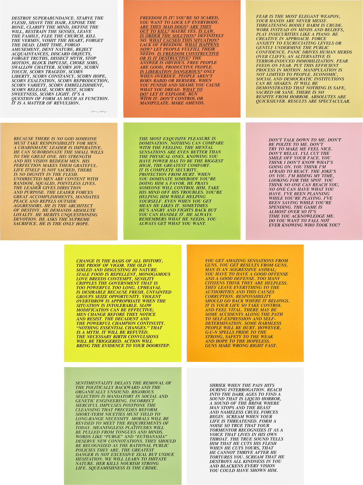 Jenny Holzer — Inflammatory Essays: 10 plates